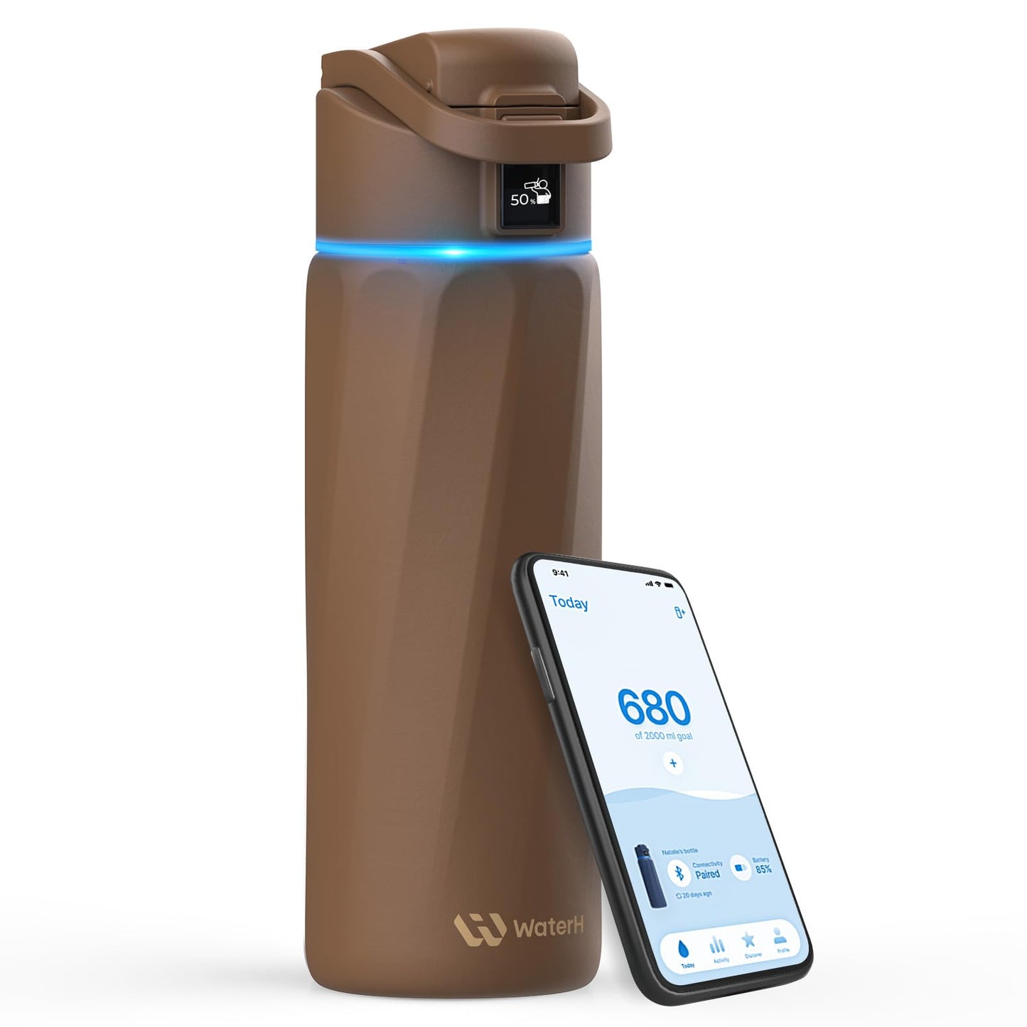 WATERH Smart Water Bottle with Reminder to Drink Water, 24oz