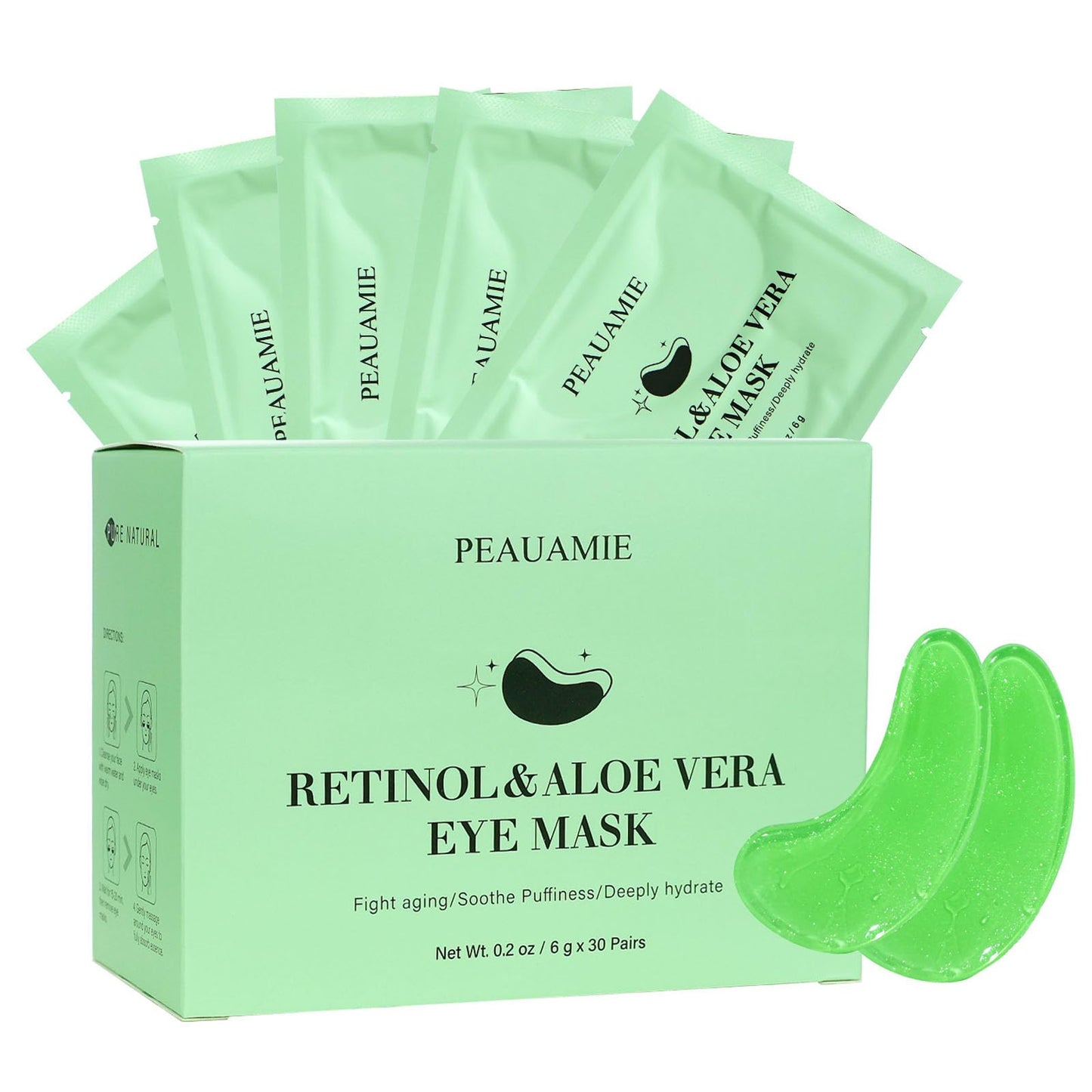 PEAUAMIE Under Eye Patches Gold and Hyaluronic Acid for puffy eyes
