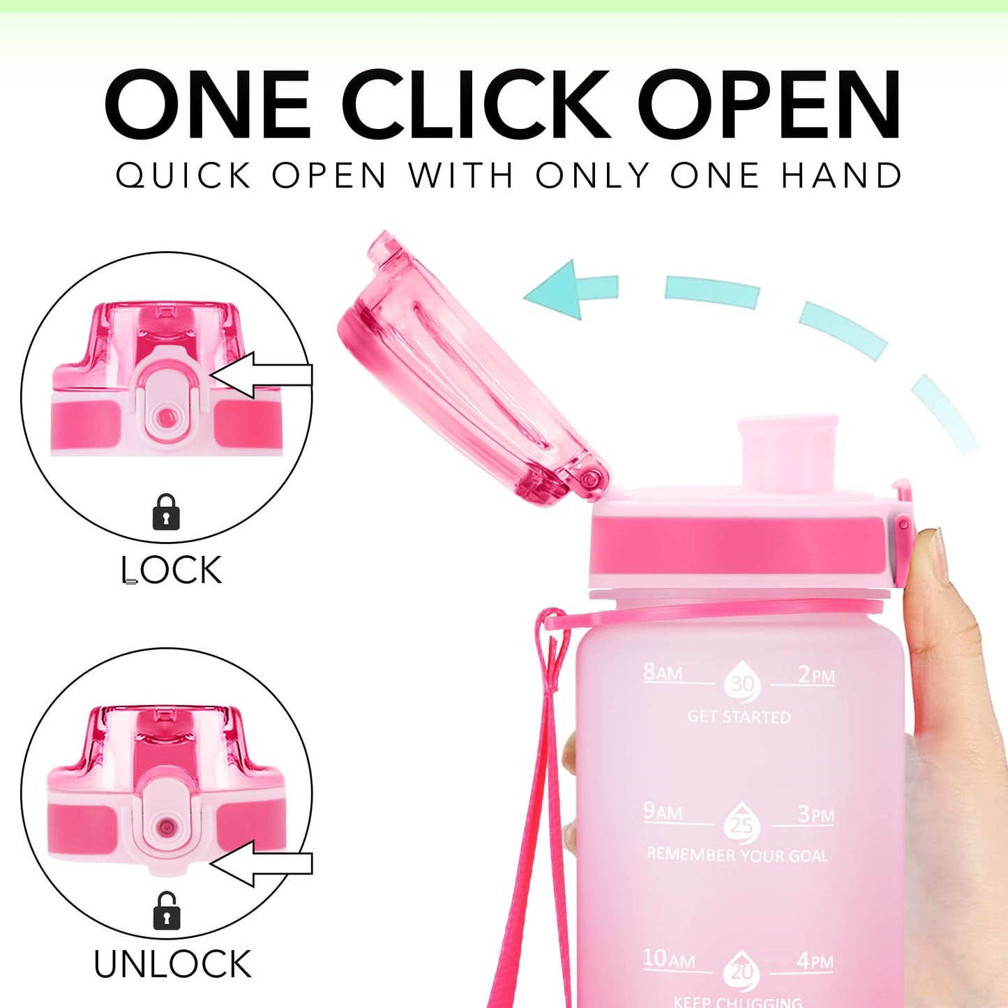 Alwager 32oz Motivational Water Bottles with Time Marker & Fruit Strainer