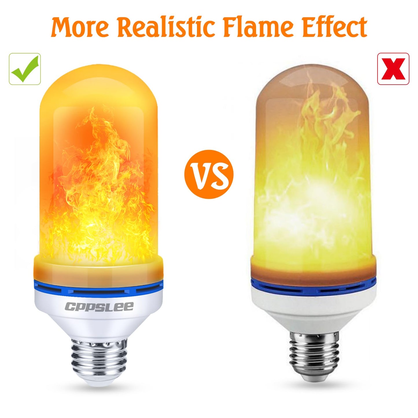 LED Flame Light Bulbs β 2 Pack, 4 Modes, E26 Base