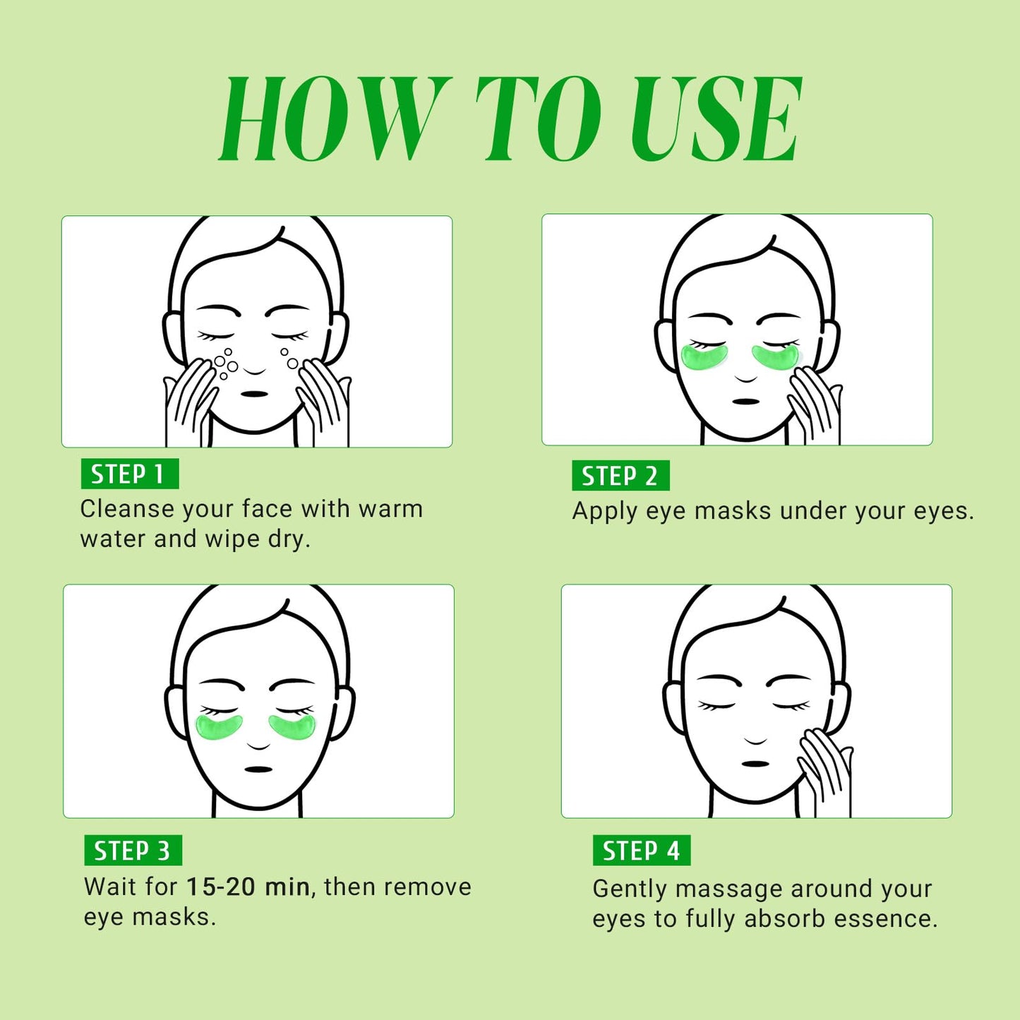 PEAUAMIE Under Eye Patches Gold and Hyaluronic Acid for puffy eyes