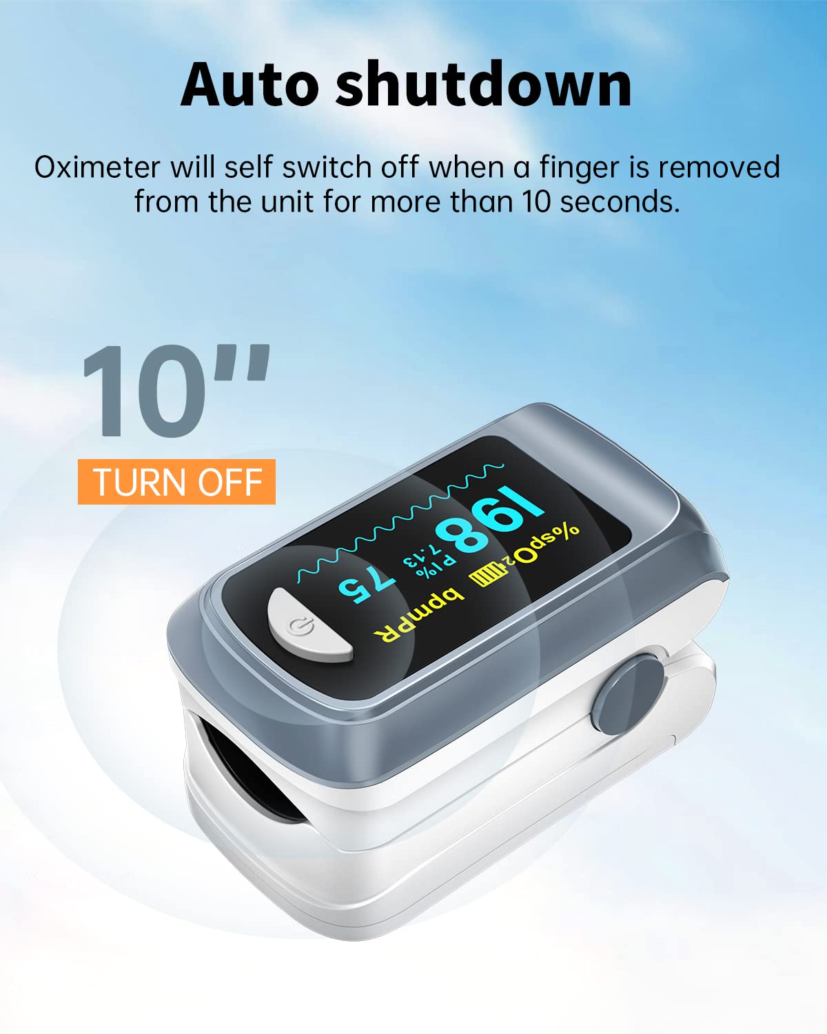 Fingertip Pulse Oximeter Blood Oxygen Saturation Monitor Pulse Ox