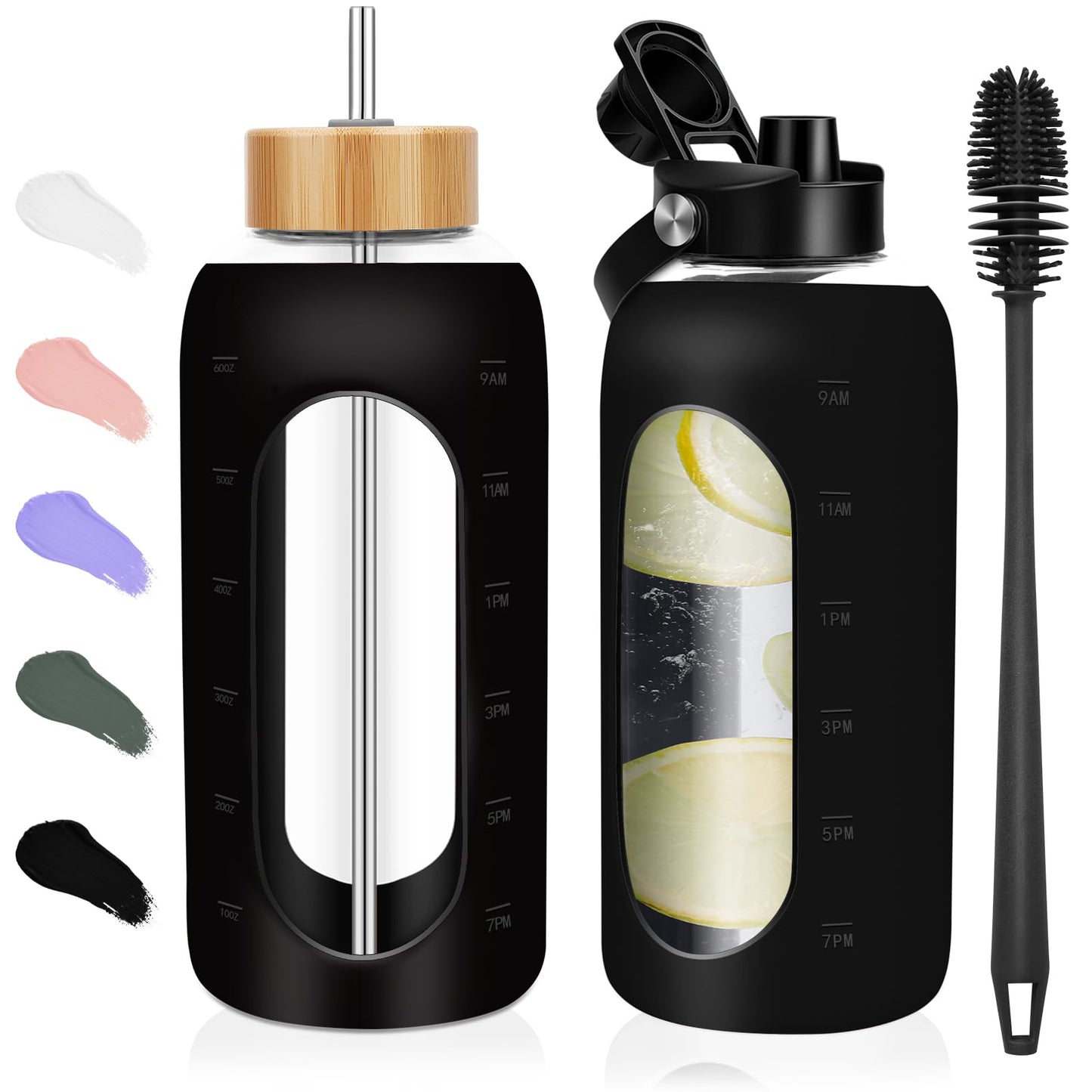 FULBEVY Glass Water Bottles 64 oz