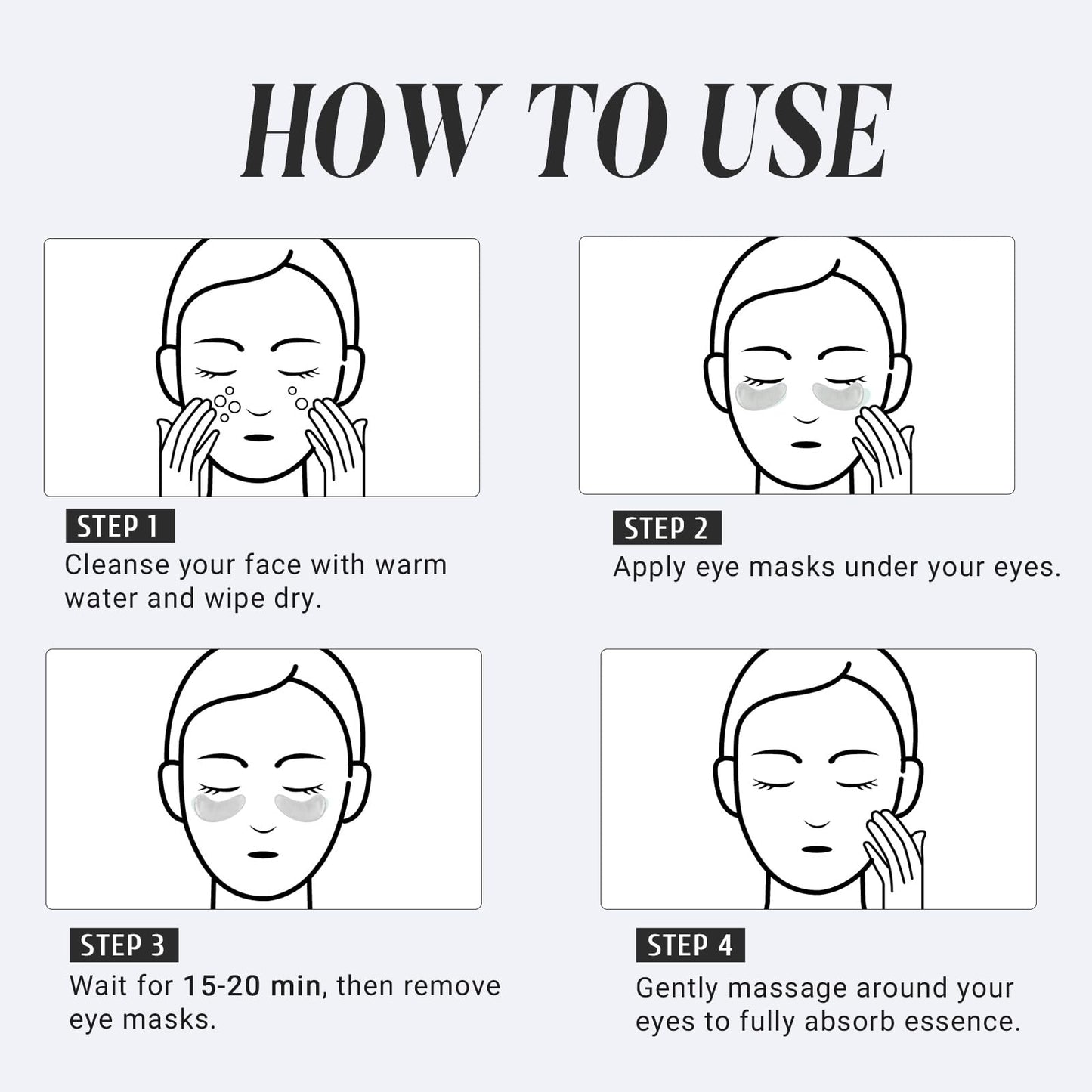 PEAUAMIE Under Eye Patches Gold and Hyaluronic Acid for puffy eyes