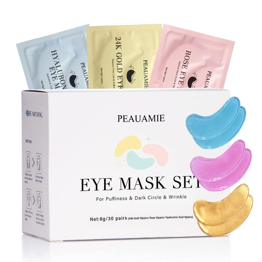 PEAUAMIE Under Eye Patches Gold and Hyaluronic Acid for puffy eyes