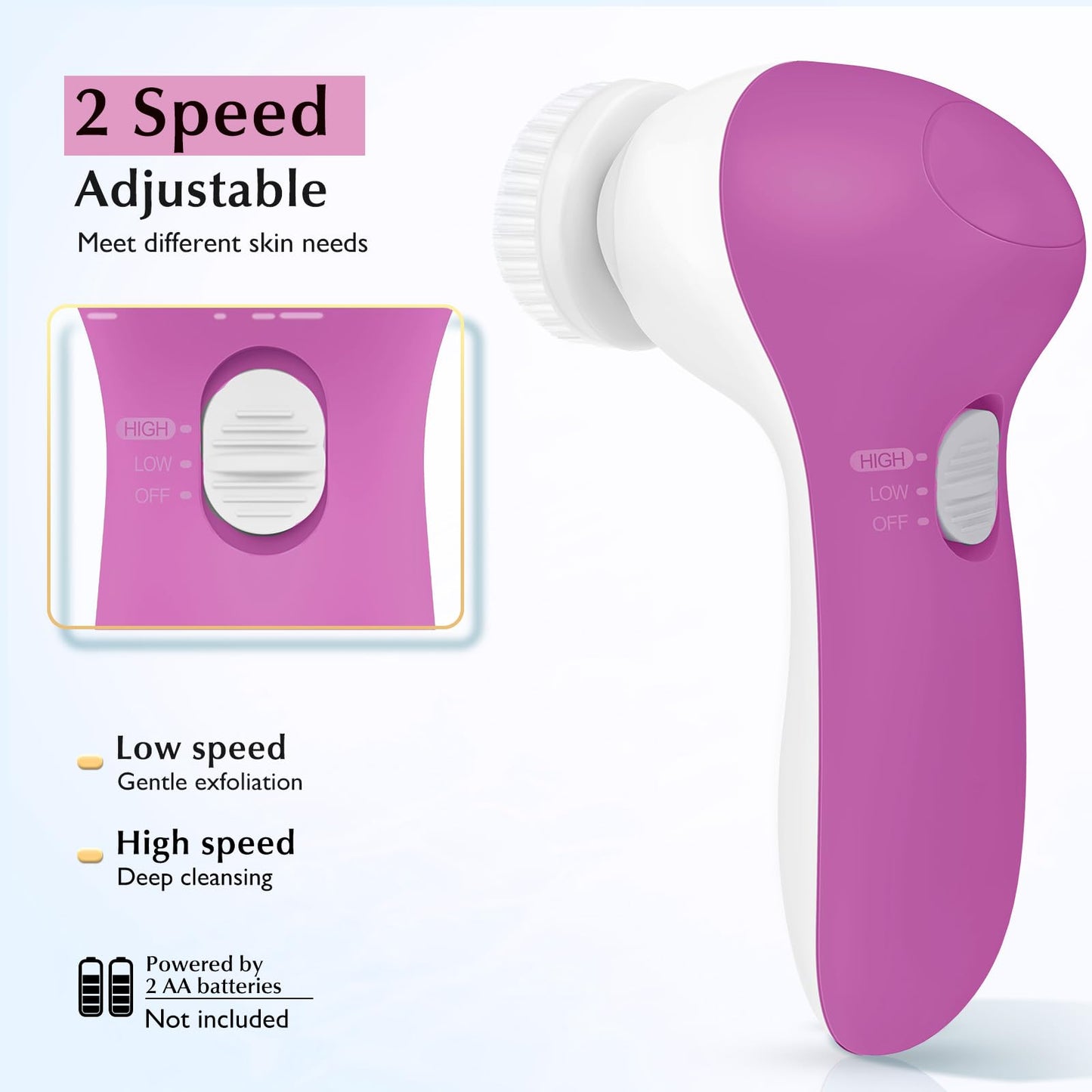 COSLUS Facial Cleansing Brush Silicone Face Scrubber
