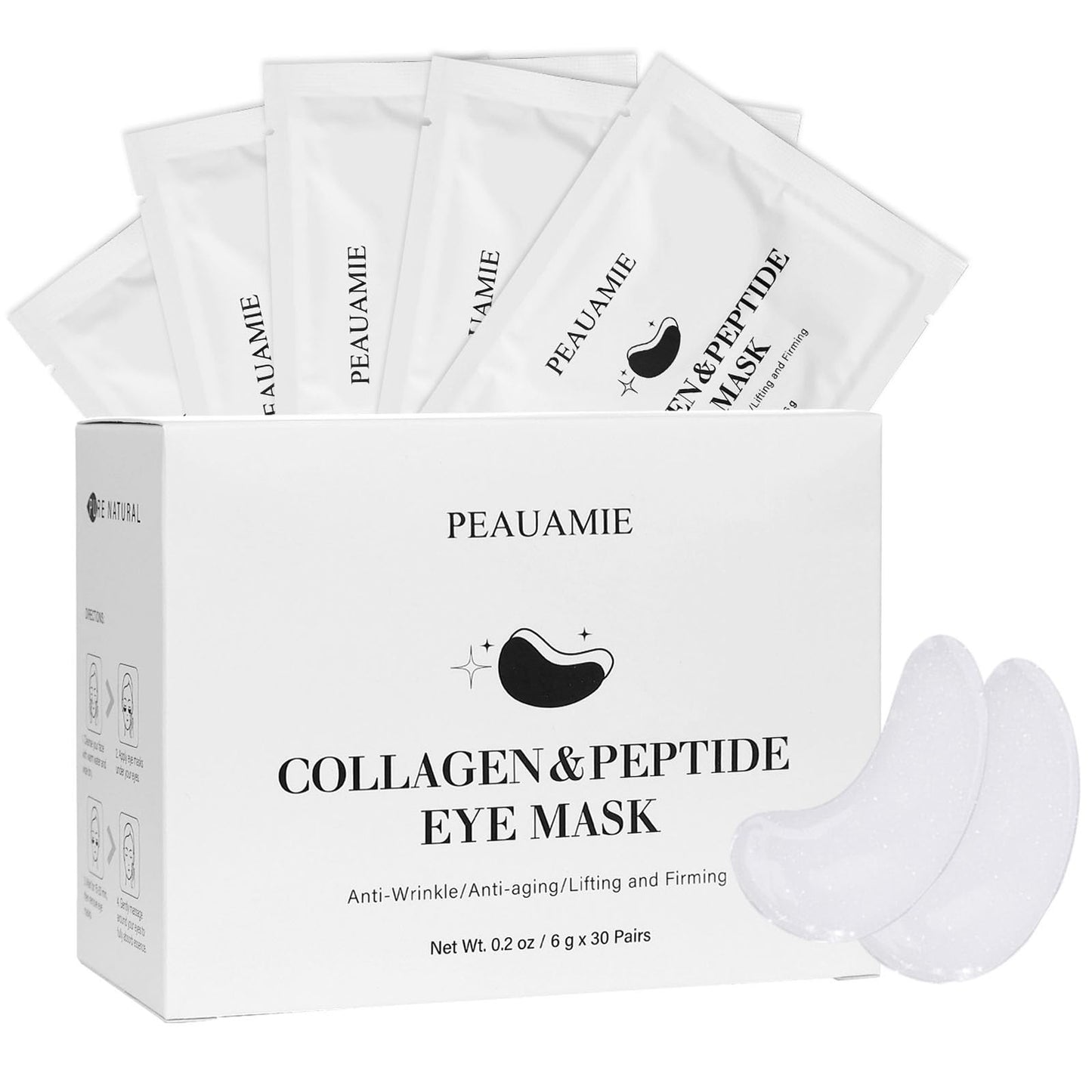 PEAUAMIE Under Eye Patches Gold and Hyaluronic Acid for puffy eyes