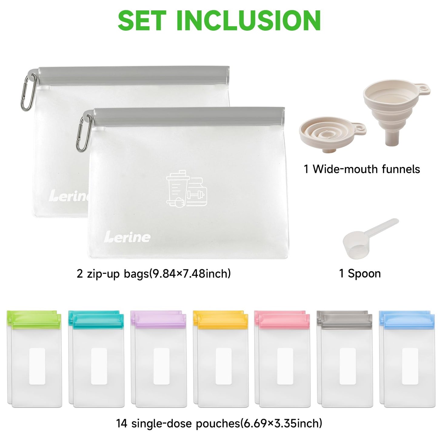 Lerine Protein Powder Travel Container Set