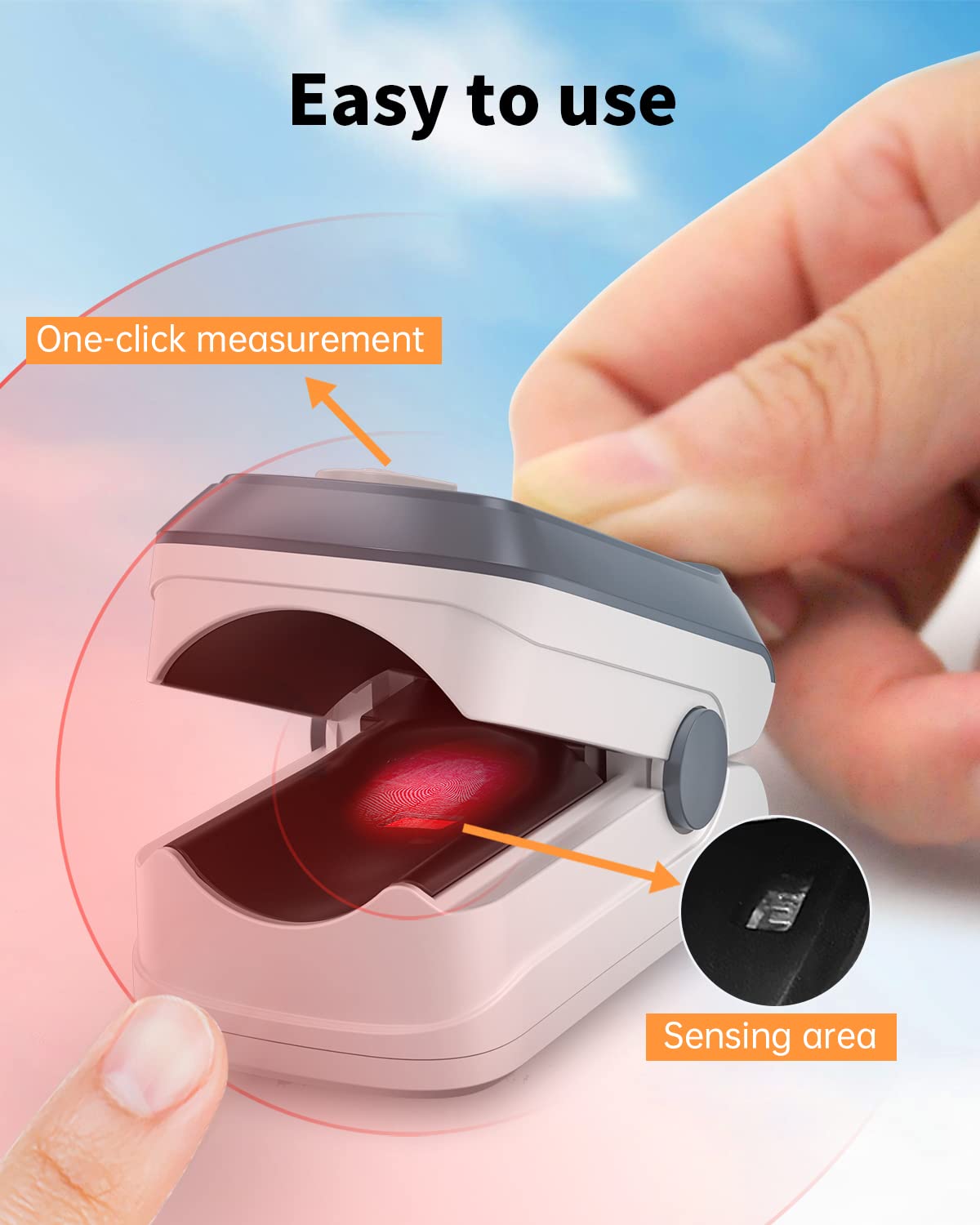 Fingertip Pulse Oximeter Blood Oxygen Saturation Monitor Pulse Ox