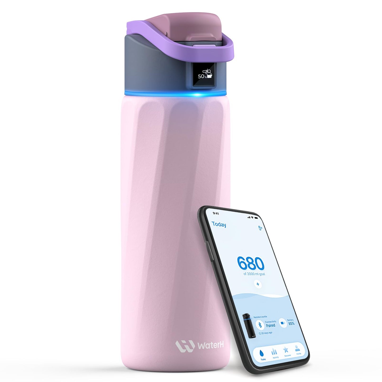 WATERH Smart Water Bottle with Reminder to Drink Water, 24oz