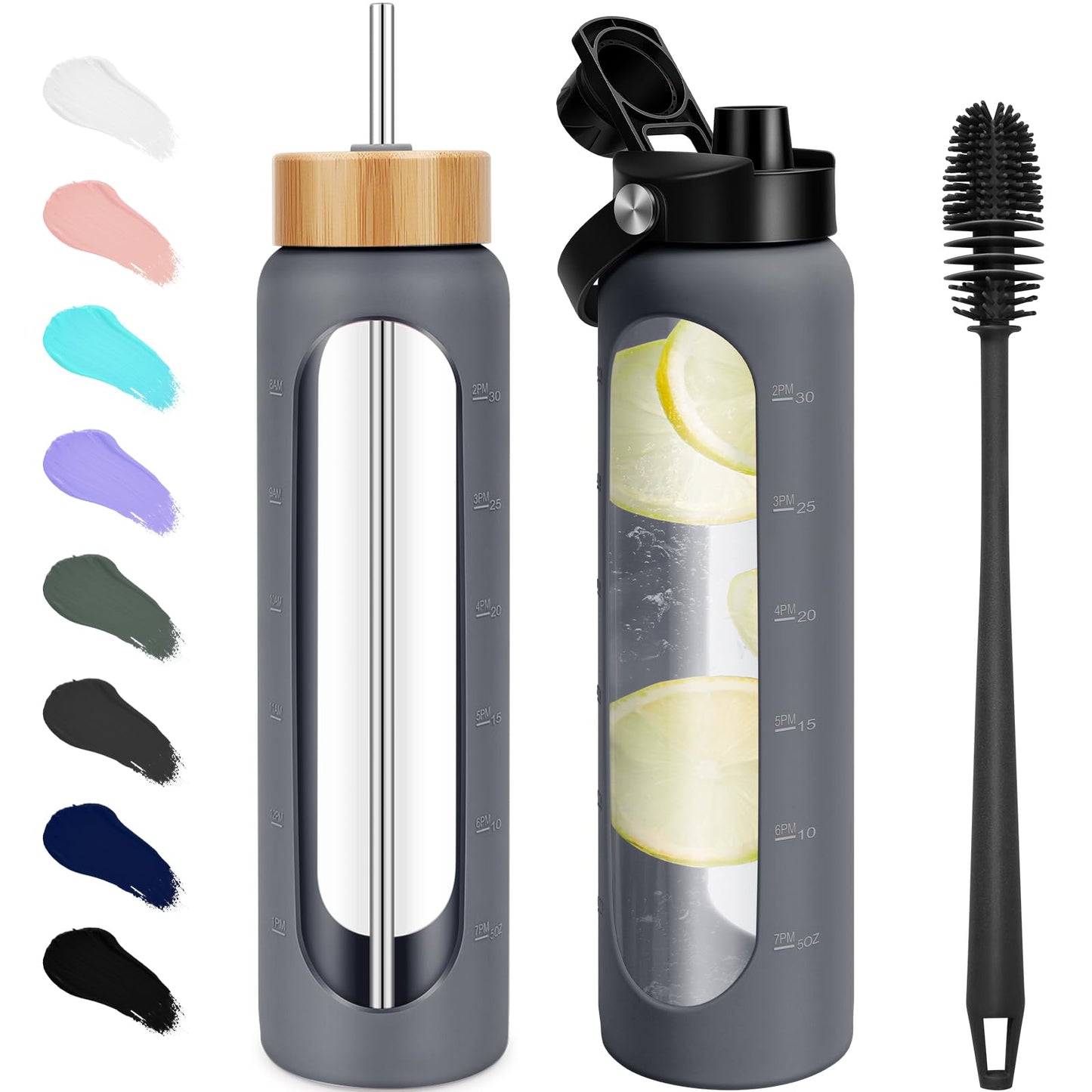 FULBEVY Glass Water Bottles 64 oz
