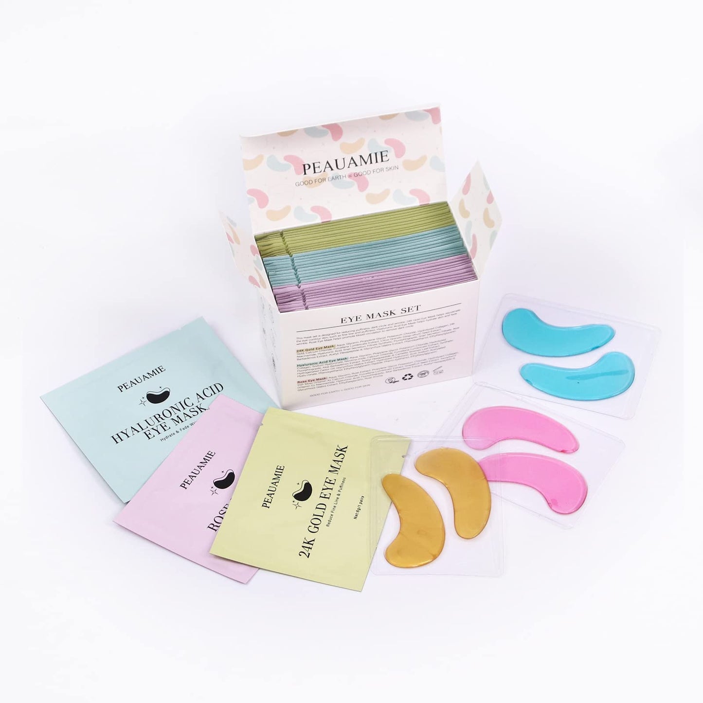 PEAUAMIE Under Eye Patches Gold and Hyaluronic Acid for puffy eyes