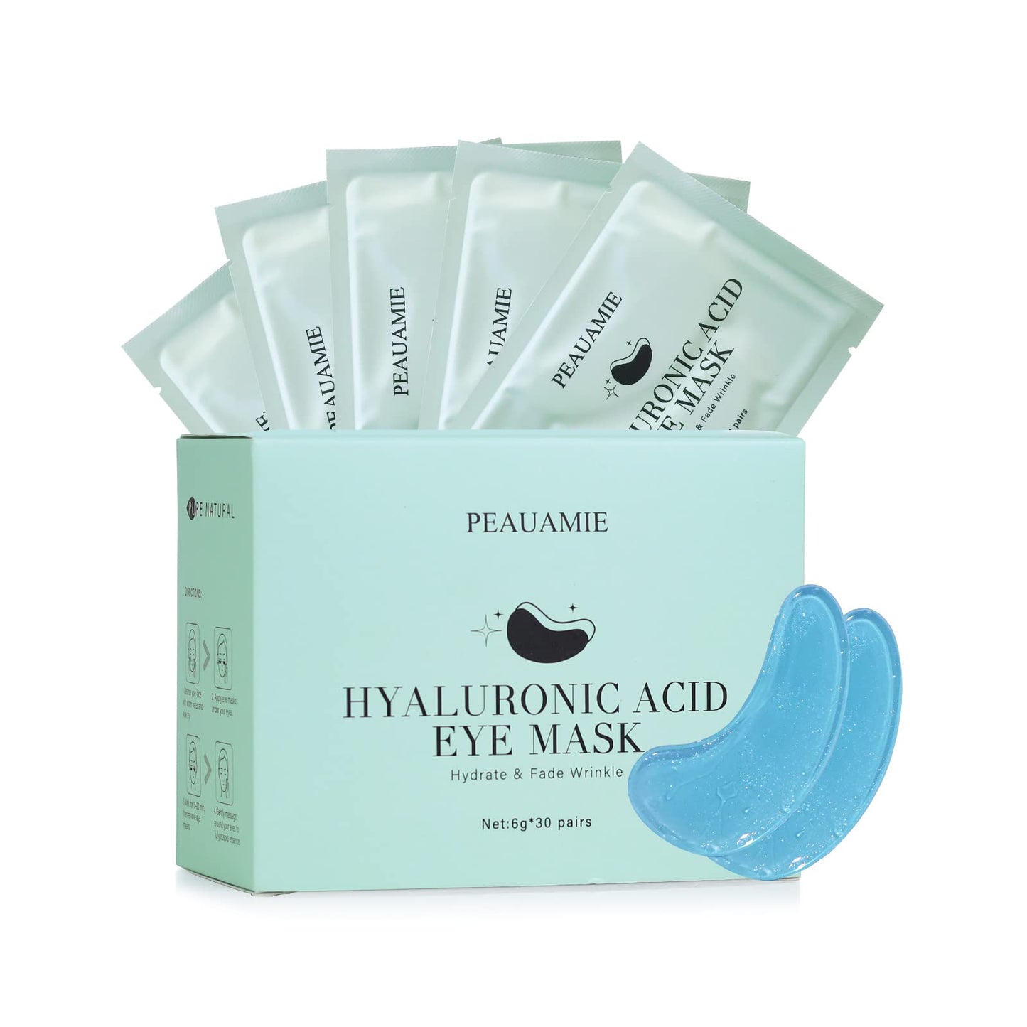 PEAUAMIE Under Eye Patches Gold and Hyaluronic Acid for puffy eyes