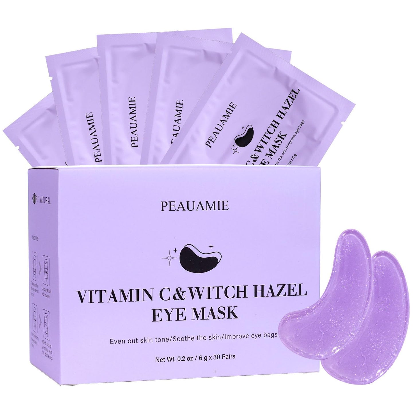 PEAUAMIE Under Eye Patches Gold and Hyaluronic Acid for puffy eyes