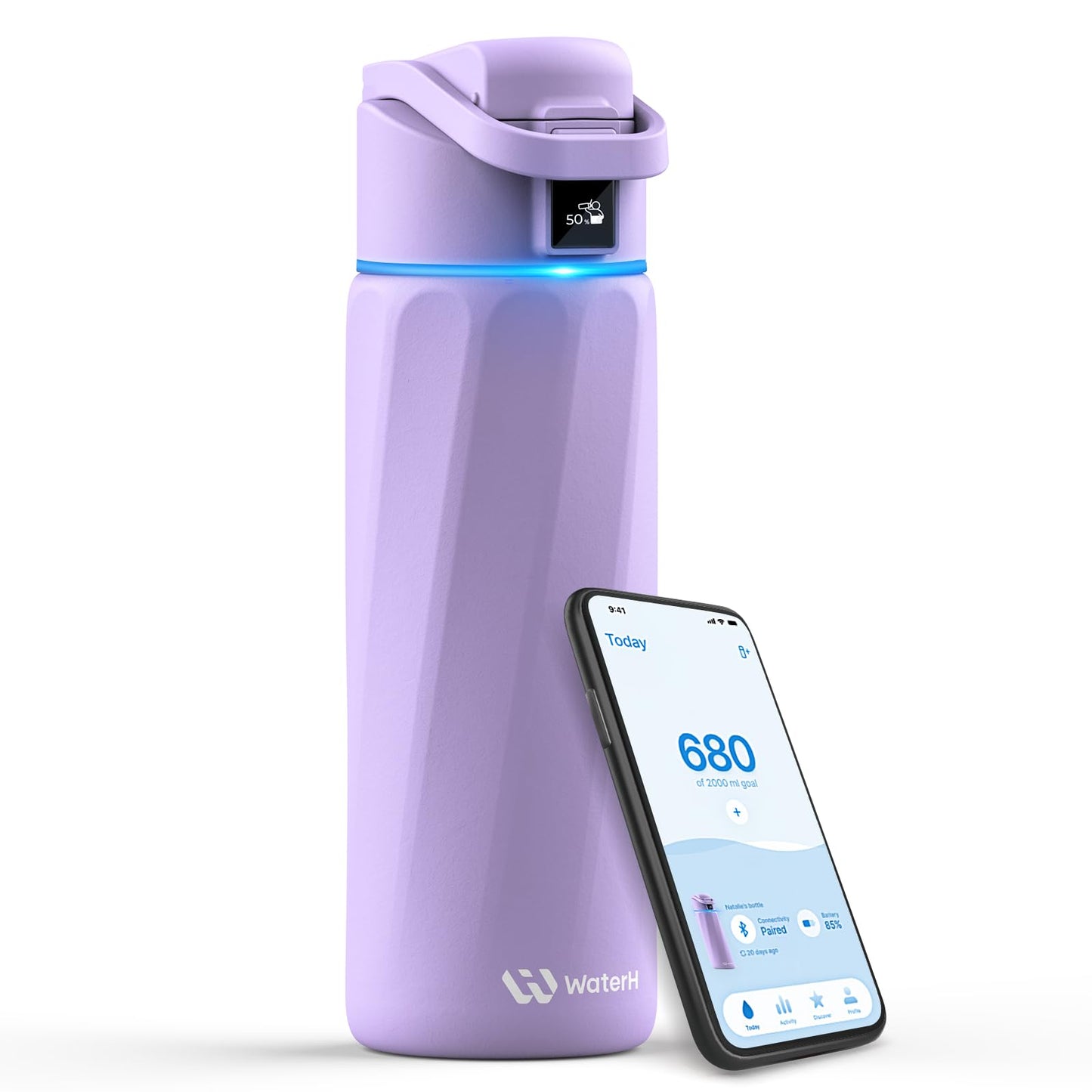 WATERH Smart Water Bottle with Reminder to Drink Water, 24oz