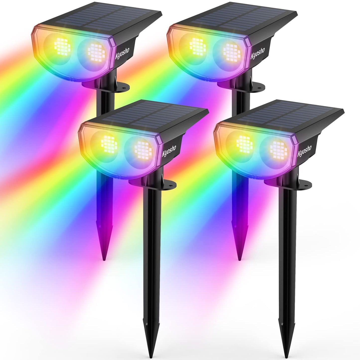 Kyosho Solar Color Spot Lights Outdoor, 9 Lighting Modes Halloween Christmas Lights