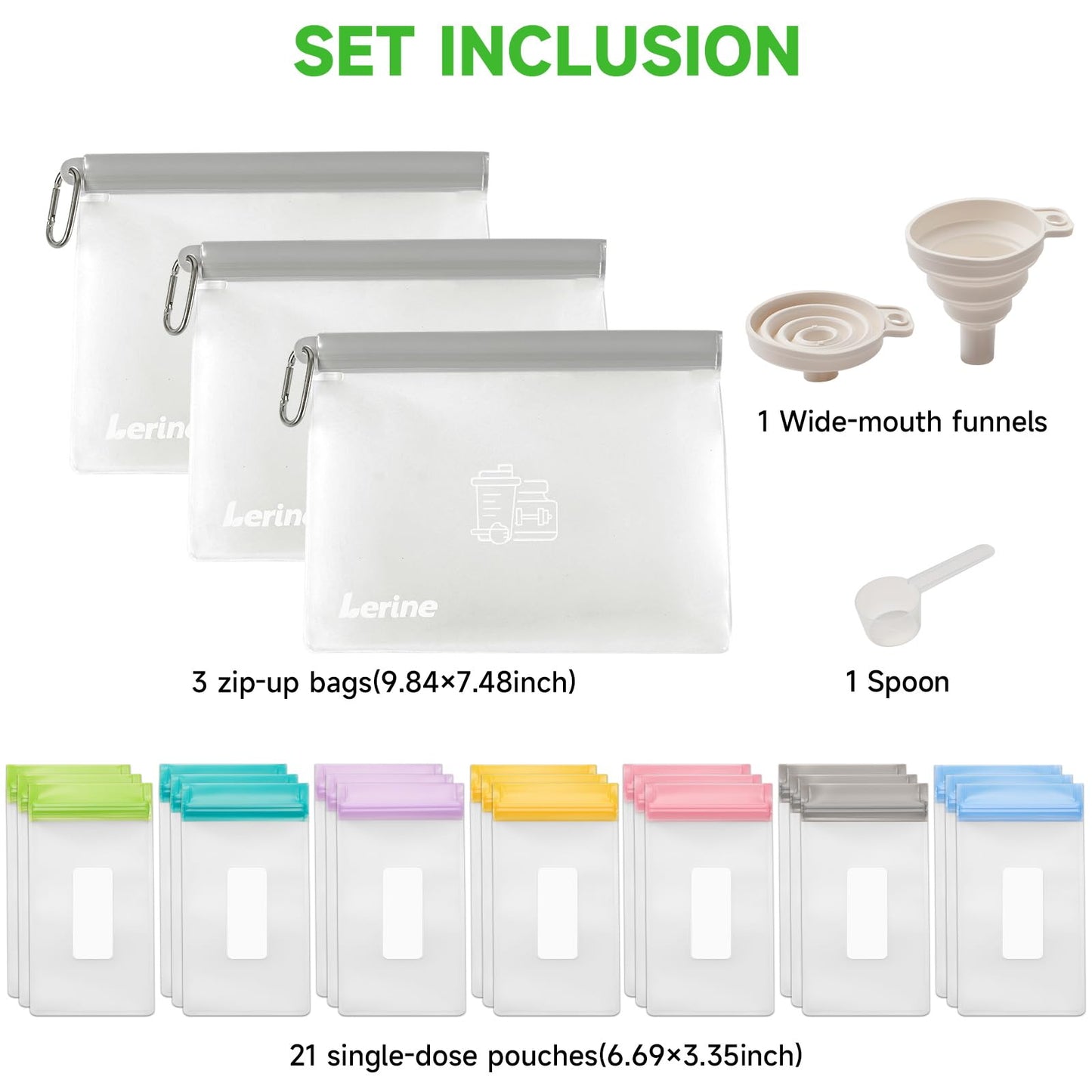Lerine Protein Powder Travel Container Set