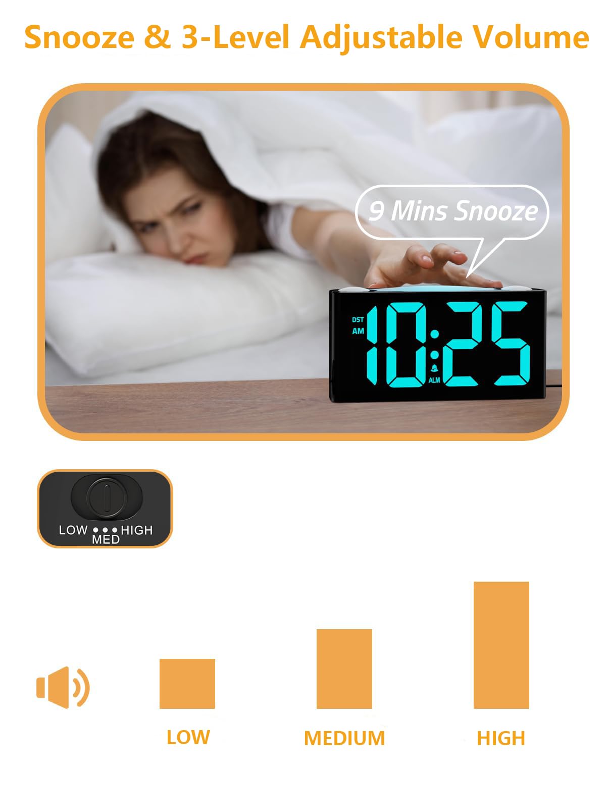 Vibrating Alarm Clock with Color Display