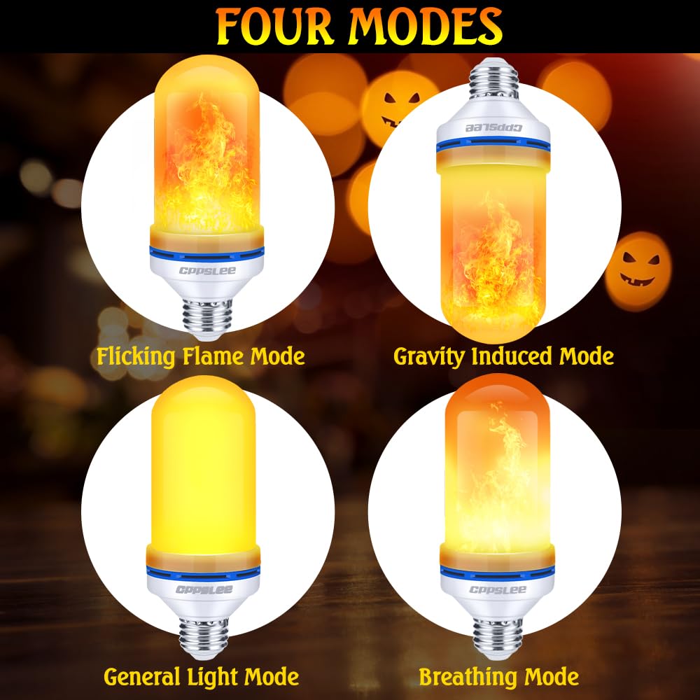 LED Flame Light Bulbs β 2 Pack, 4 Modes, E26 Base