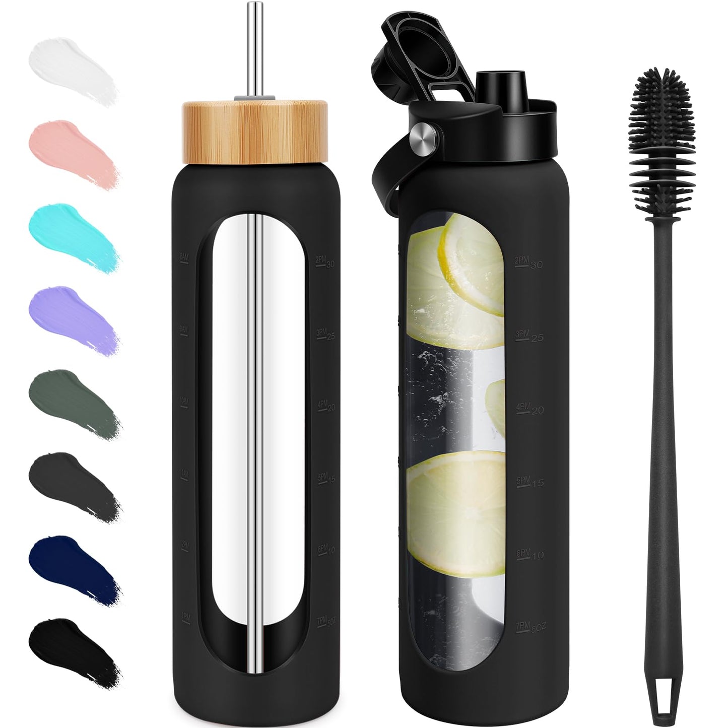 FULBEVY Glass Water Bottles 64 oz