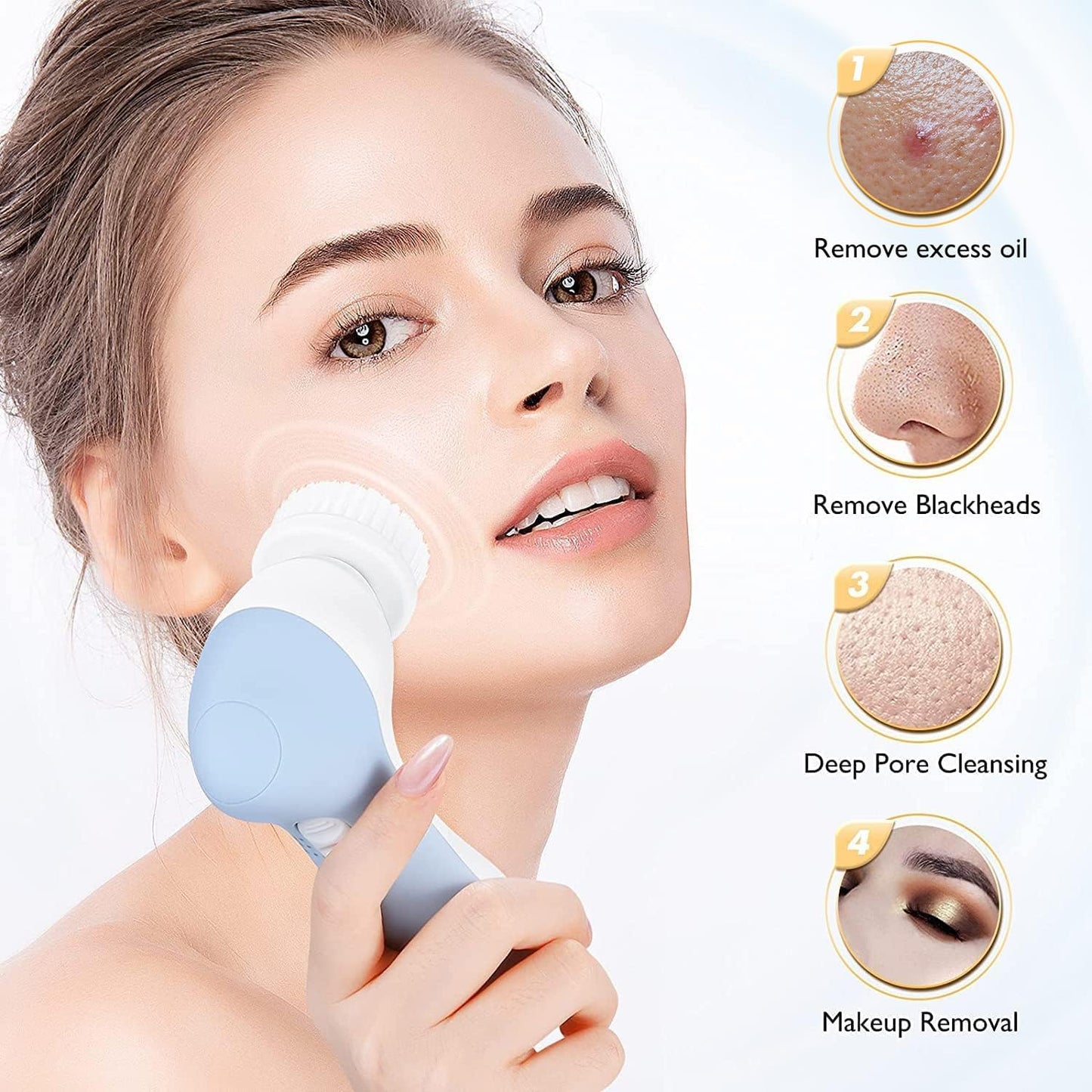 COSLUS Facial Cleansing Brush Silicone Face Scrubber