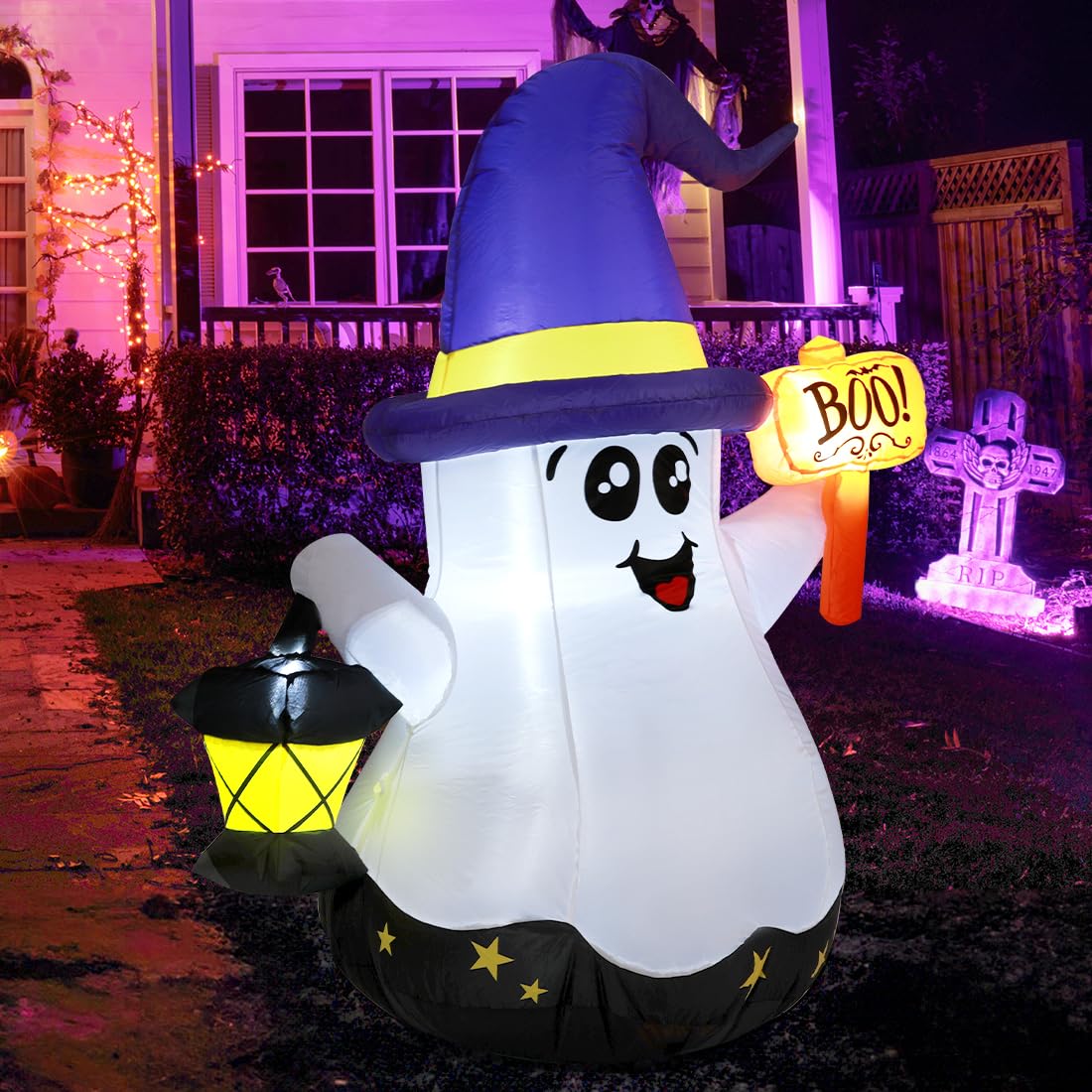 GOOSH 5 FT Halloween Inflatables Ghost Outdoor Decorations