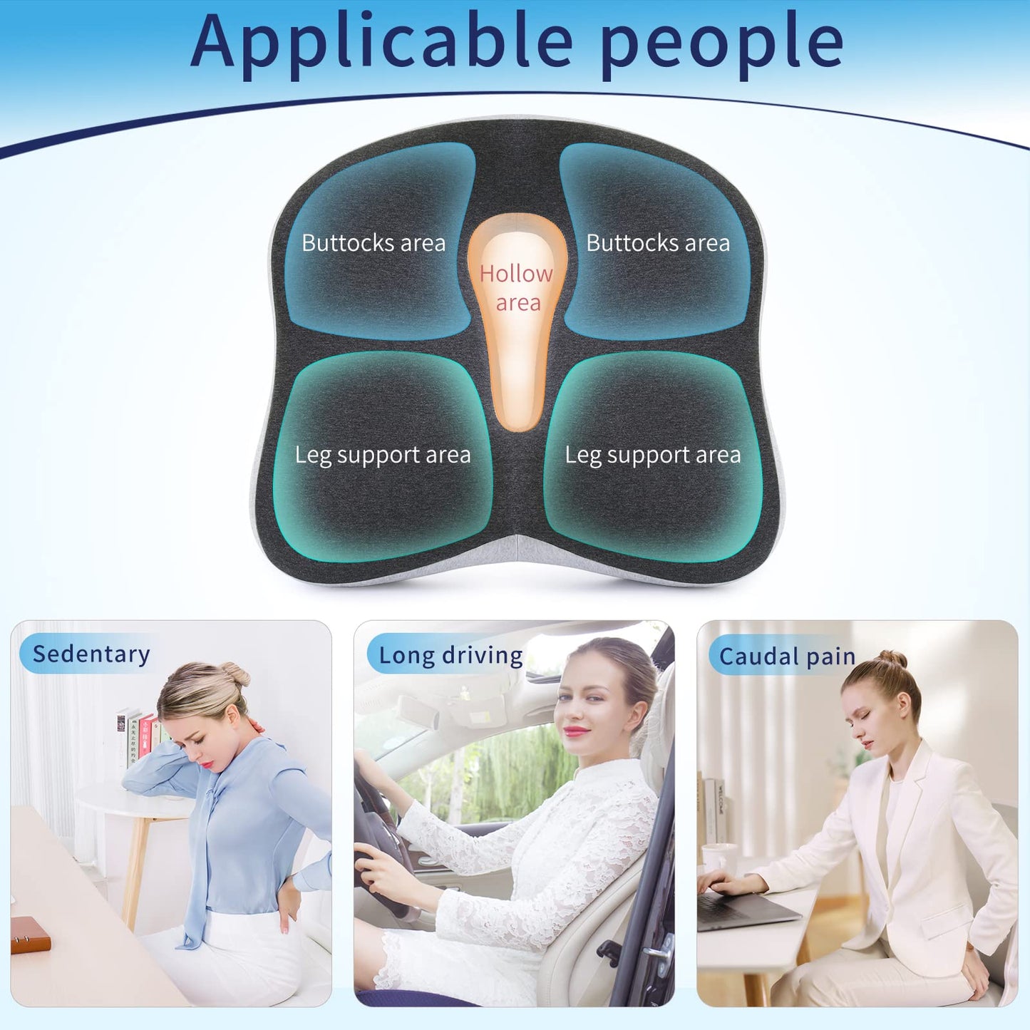 Chair Cushion for Relieves Back Sciatica Pain