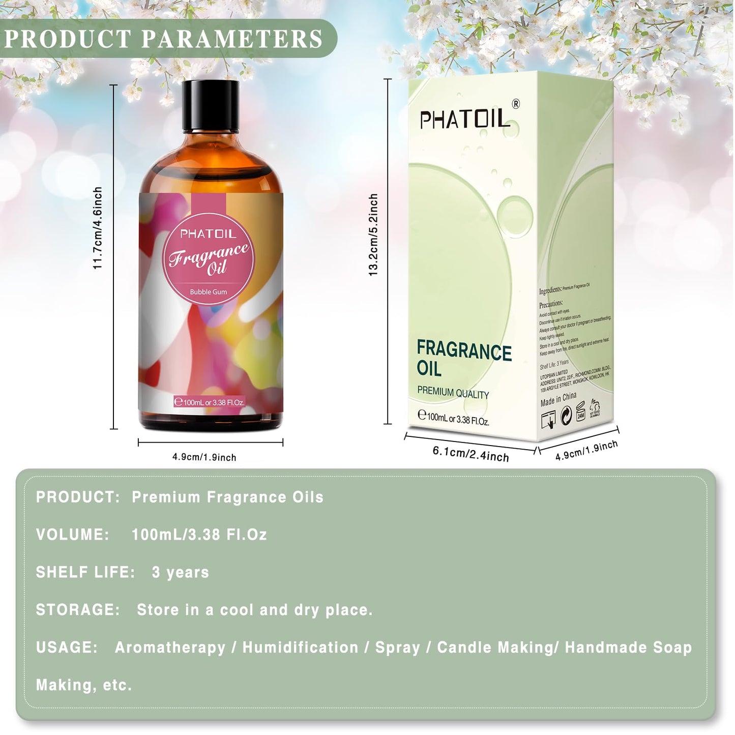 PHATOIL 3.38FL.OZ Coconut & Vanilla Fragrance Oils for Aromatherapy