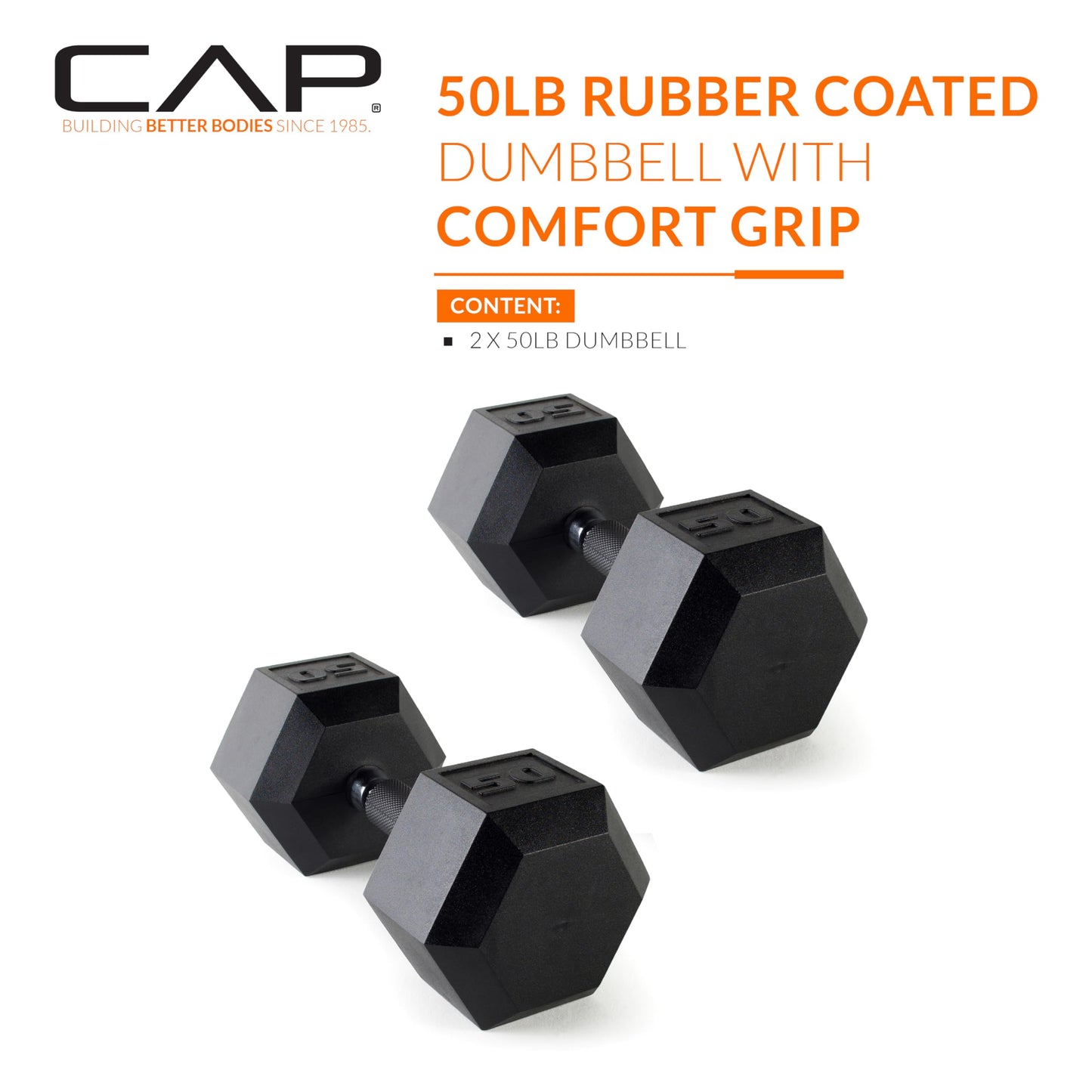CAP Barbell 10 LB Coated Hex Dumbbell Weight Pair with Black Handle