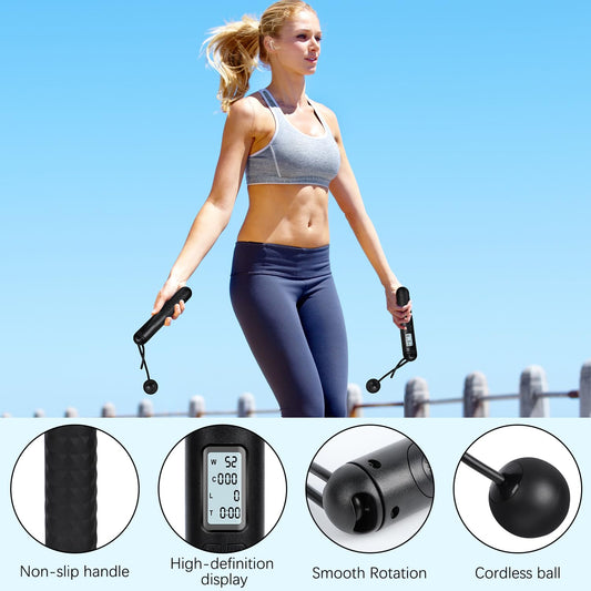 Skipping Rope with Counter, Cordless Jump Rope.
