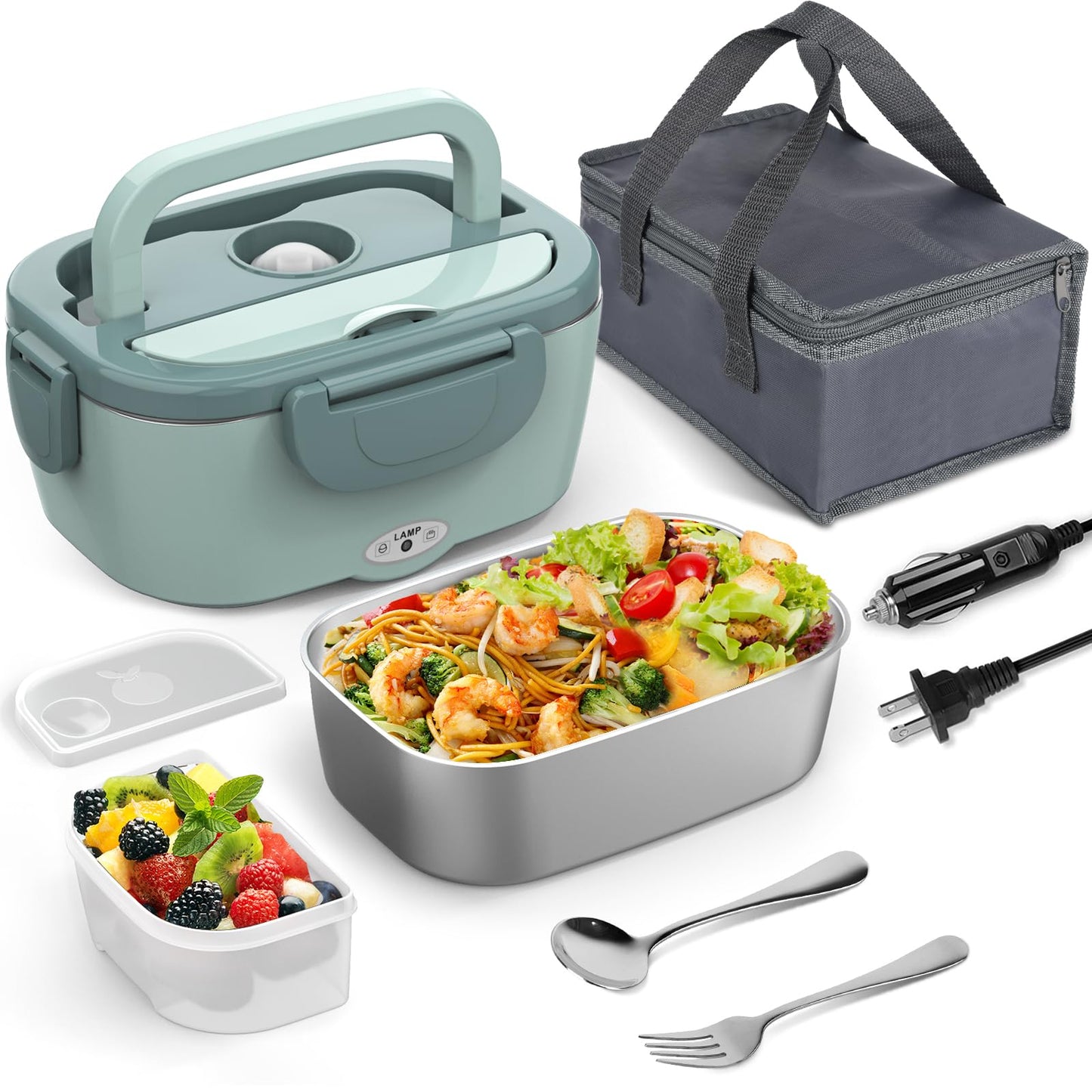 WisaKey Green Electric Lunch Box Food Heater