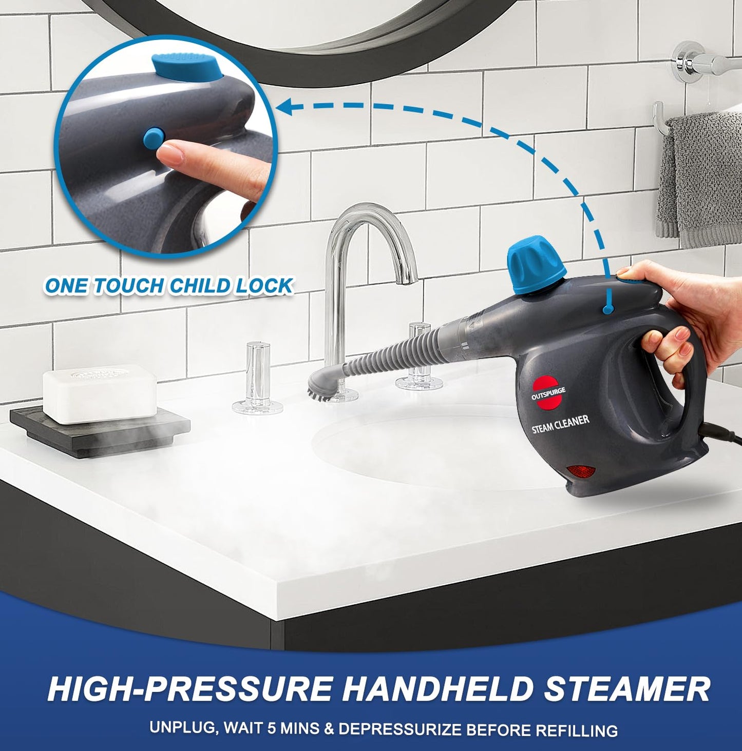Outspurge Handheld Steam Cleaner