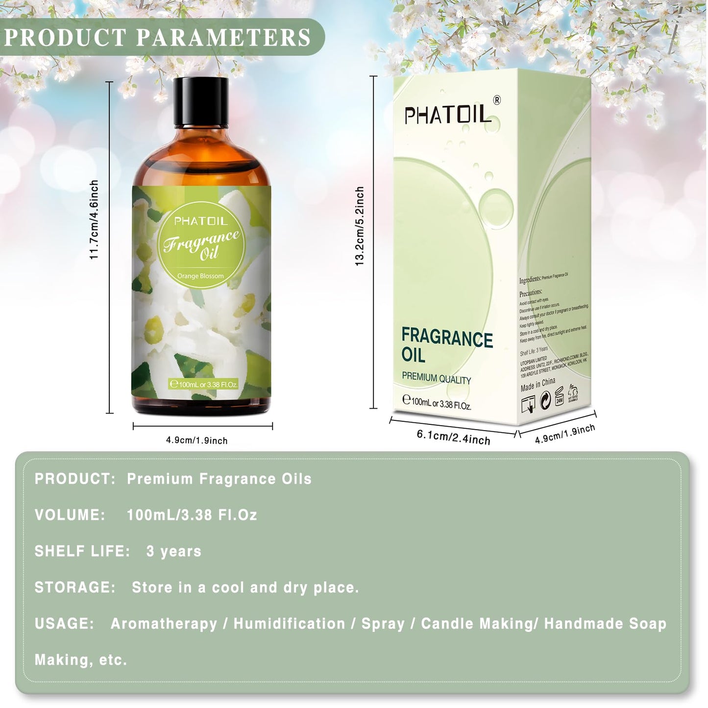 PHATOIL 3.38FL.OZ Coconut & Vanilla Fragrance Oils for Aromatherapy