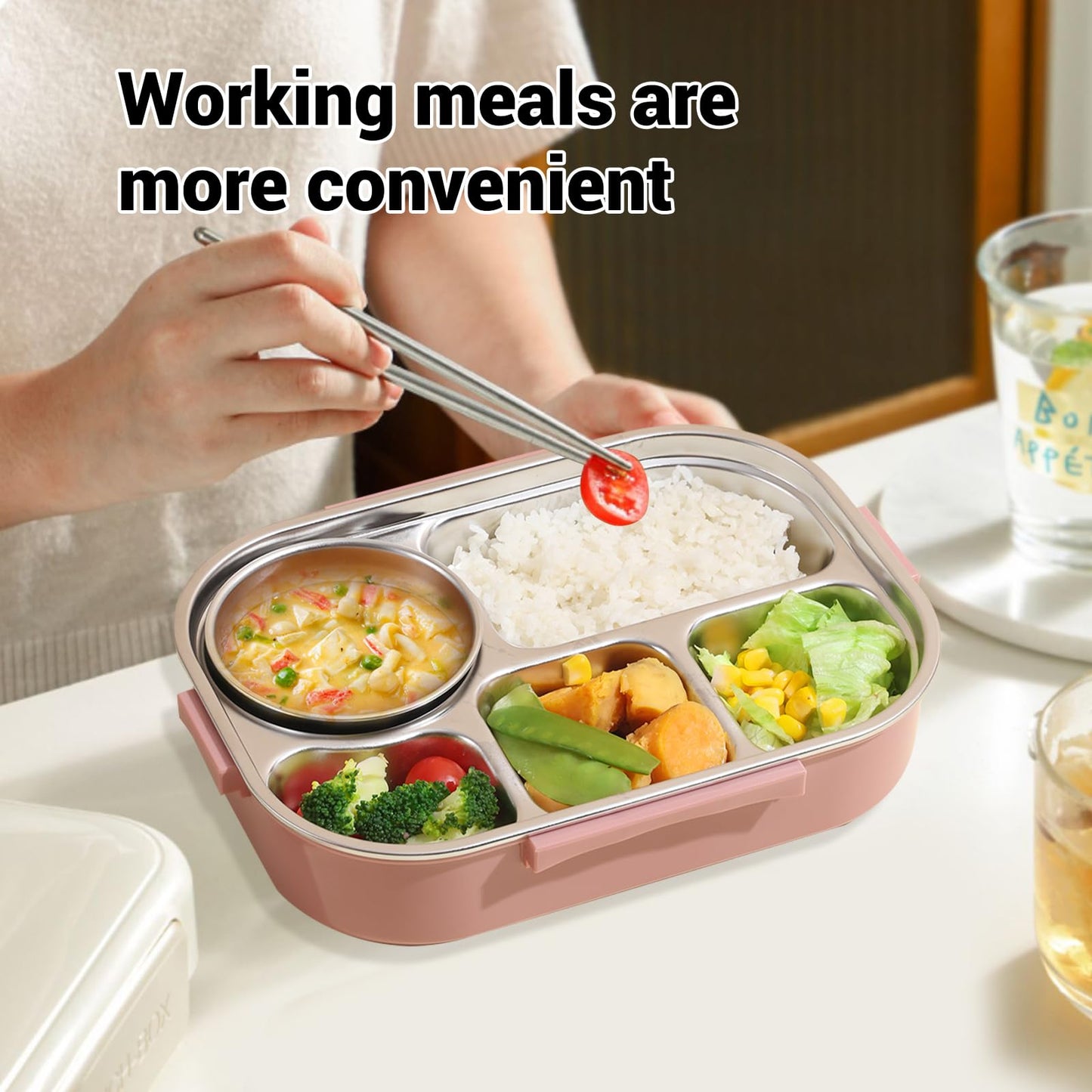 YIWUJB Portable Stainless Steel Meal Box Set With Cutlery