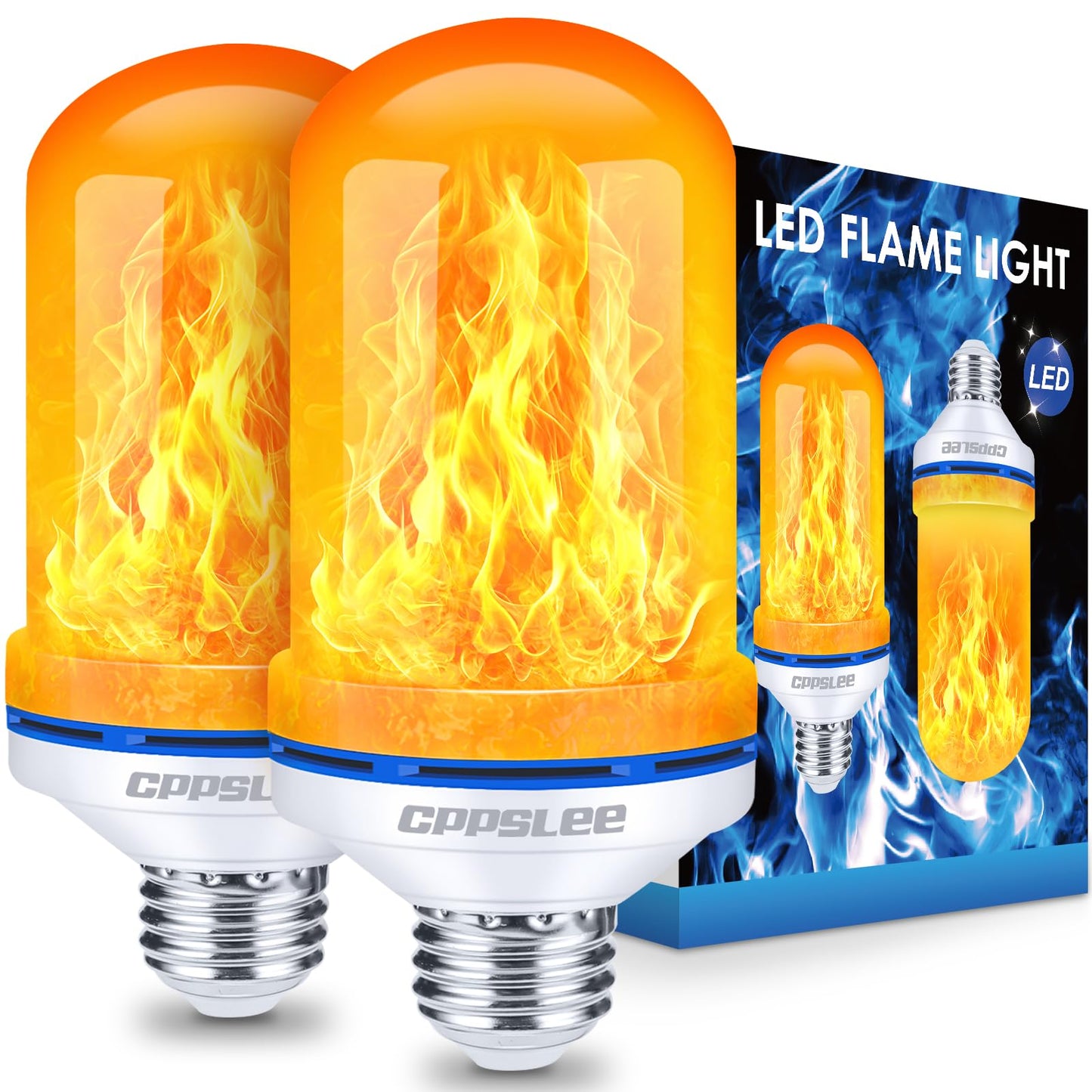 LED Flame Light Bulbs β 2 Pack, 4 Modes, E26 Base