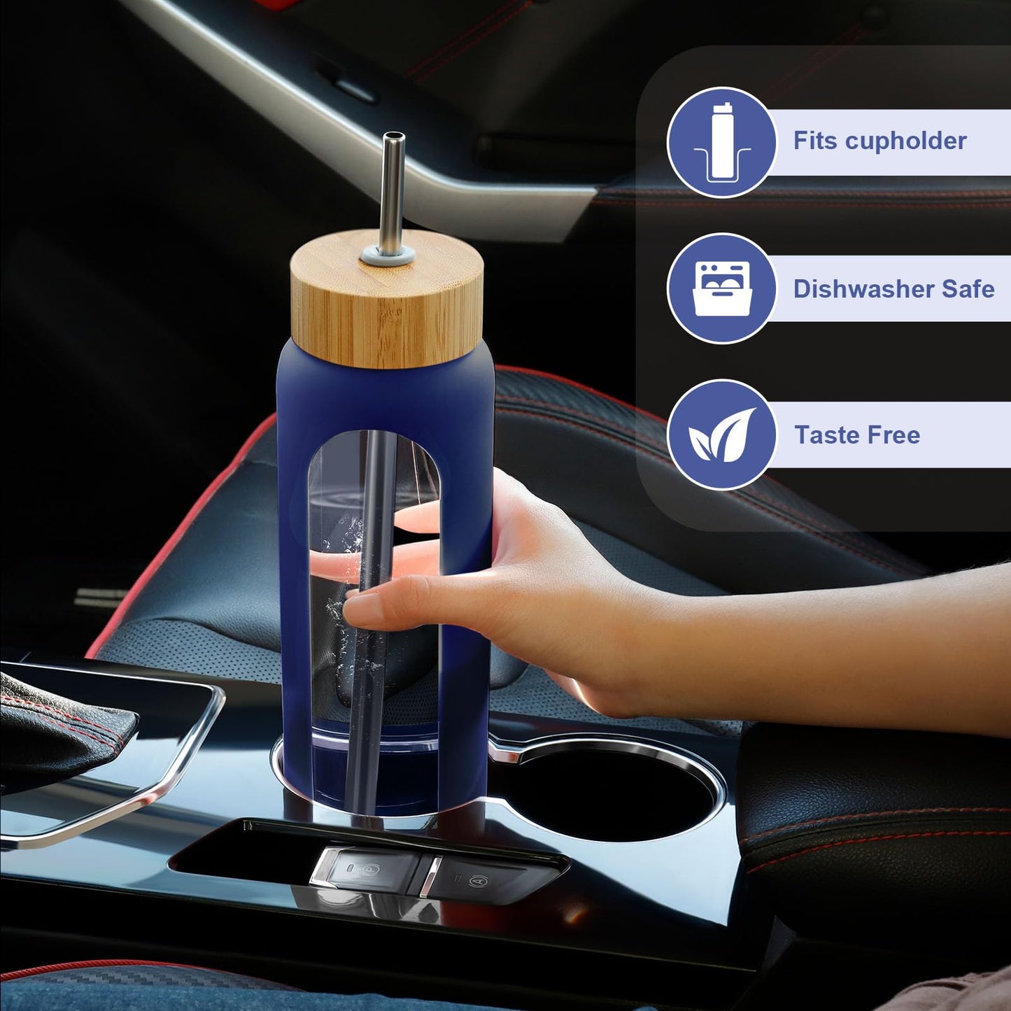 FULBEVY Glass Water Bottles 64 oz