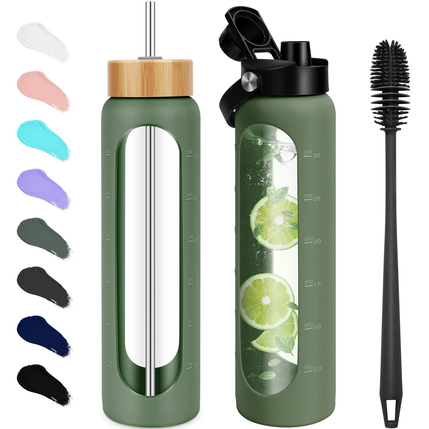 FULBEVY Glass Water Bottles 64 oz