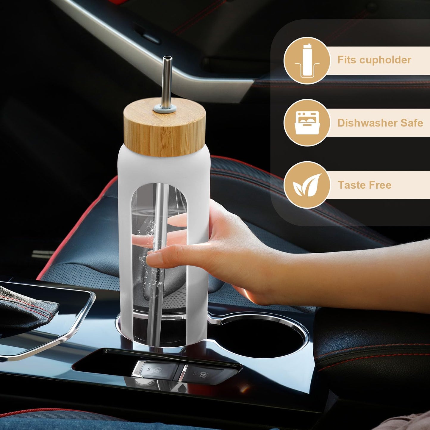 FULBEVY Glass Water Bottles 64 oz