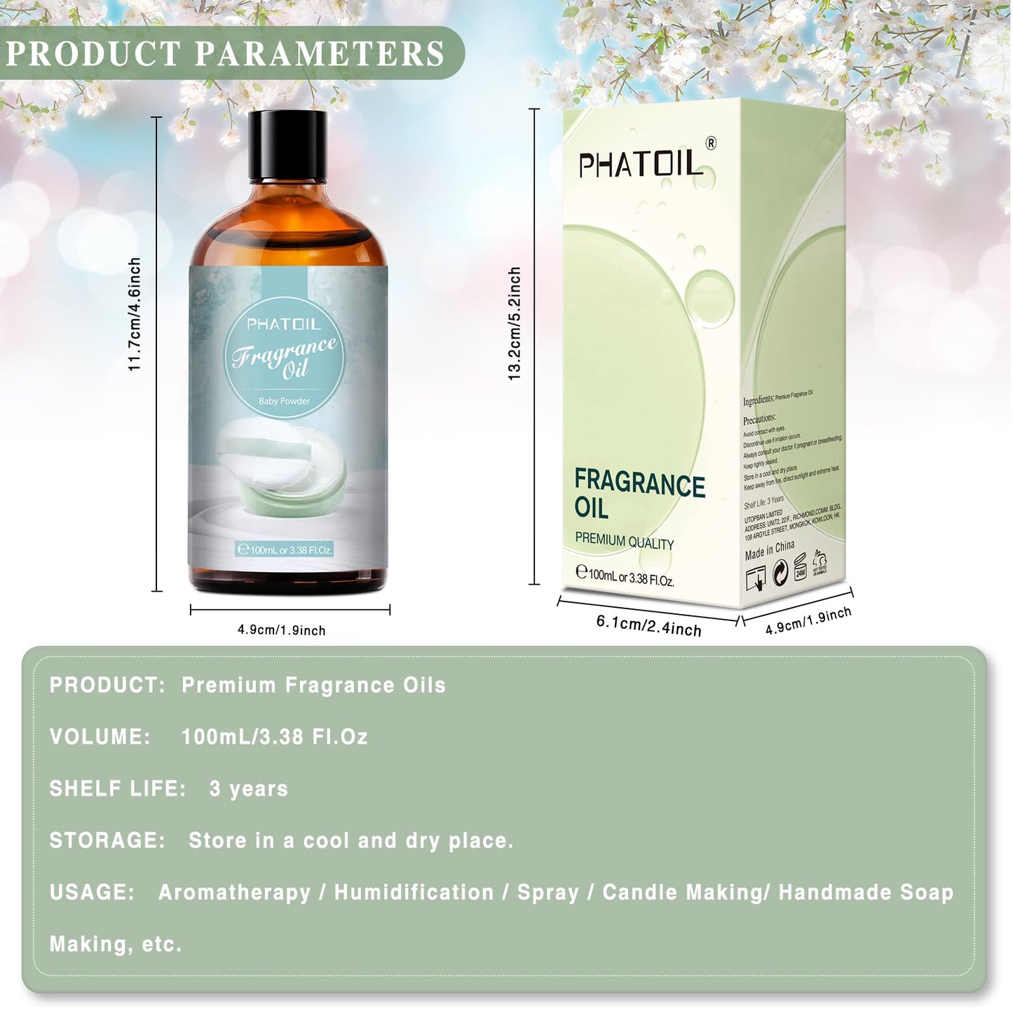 PHATOIL 3.38FL.OZ Coconut & Vanilla Fragrance Oils for Aromatherapy