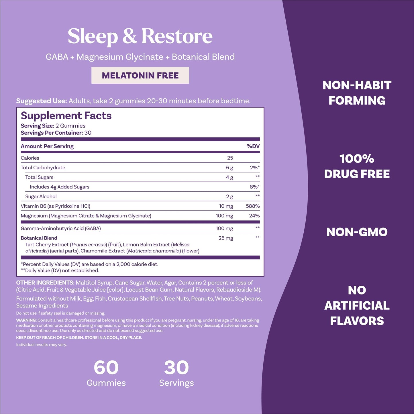 Natrol Sleep & Restore Magnesium Glycinate Blend Gummies