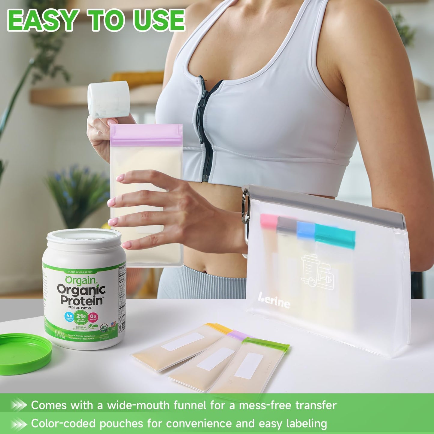 Lerine Protein Powder Travel Container Set