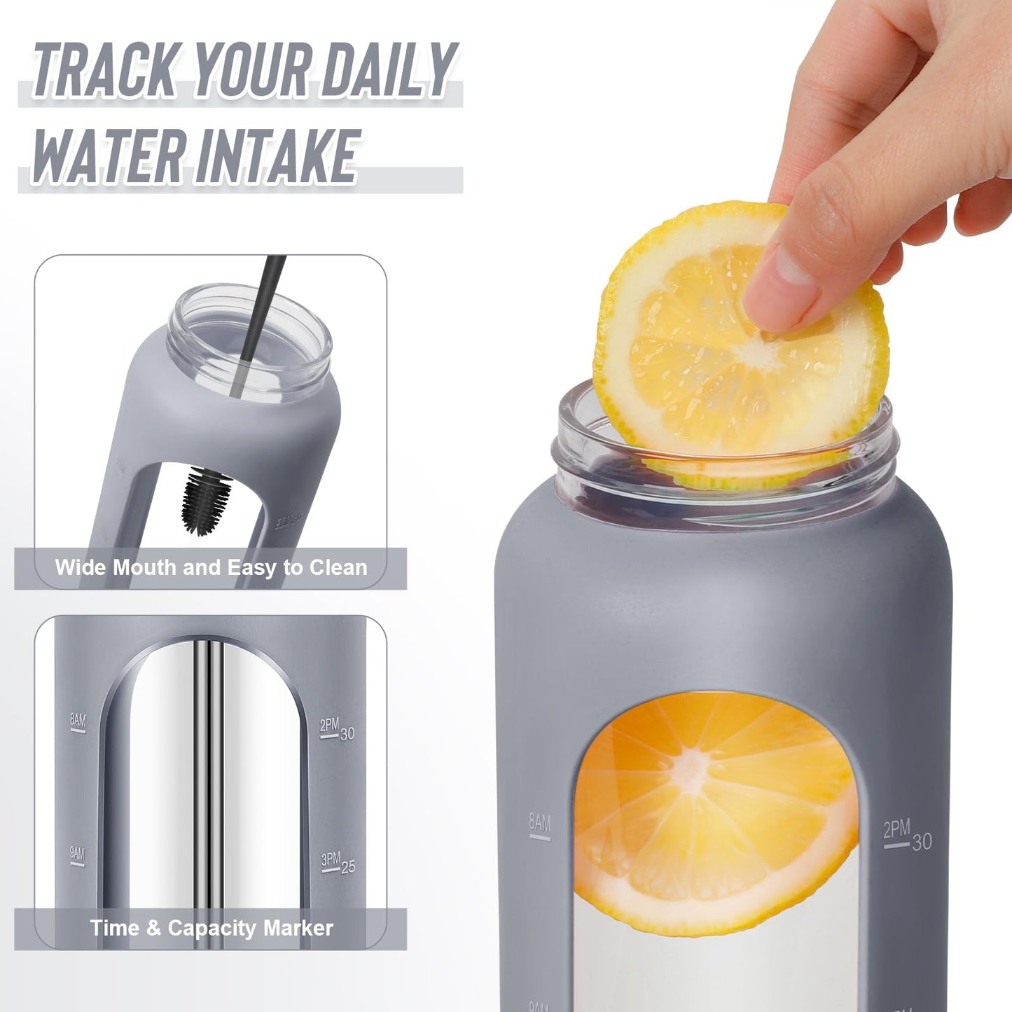 FULBEVY Glass Water Bottles 64 oz