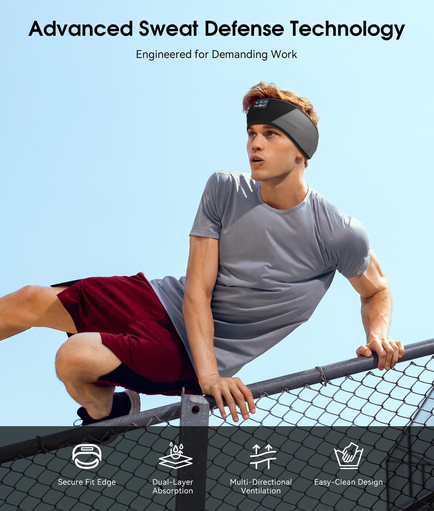 MUSICOZY Sleep Headphones Bluetooth 5.4 Headband, Wireless Earphones