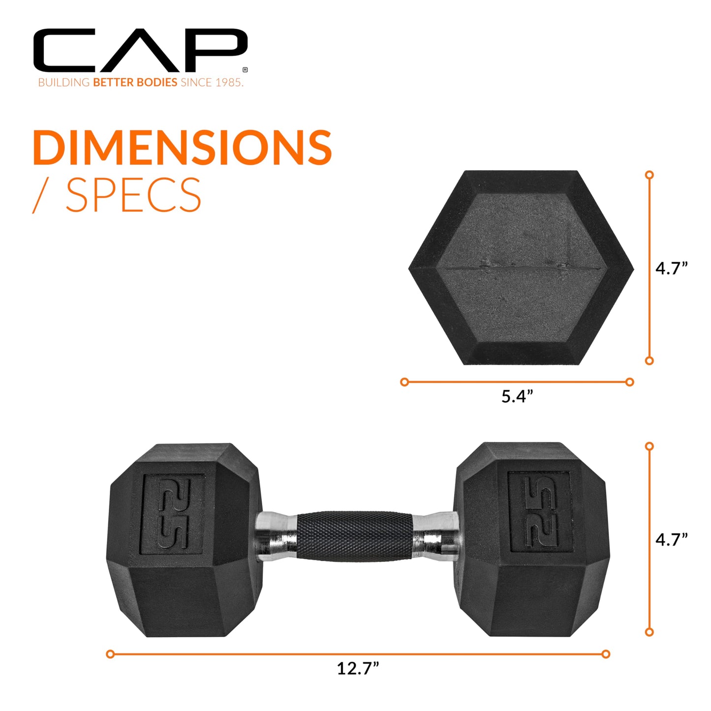 CAP Barbell 10 LB Coated Hex Dumbbell Weight Pair with Black Handle
