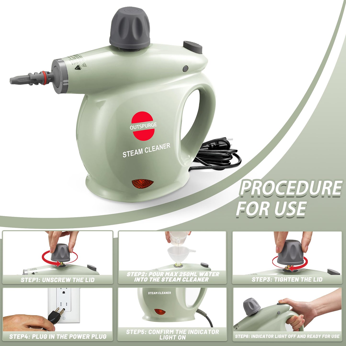 Outspurge Handheld Steam Cleaner
