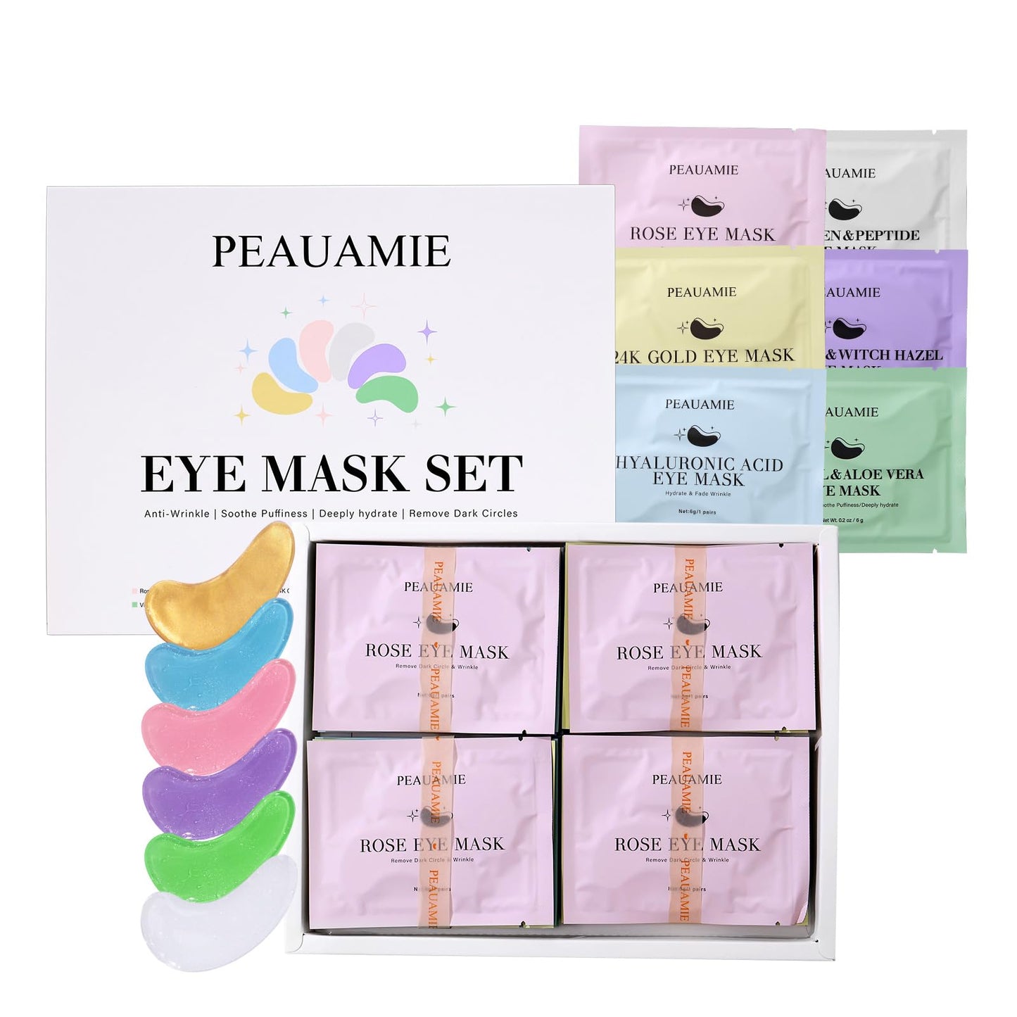 PEAUAMIE Under Eye Patches Gold and Hyaluronic Acid for puffy eyes