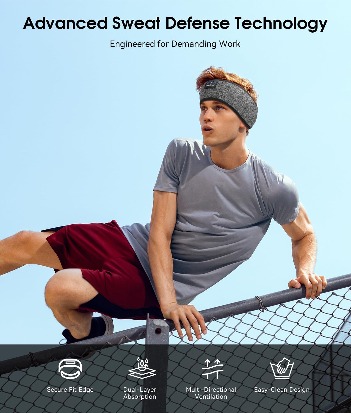 MUSICOZY Sleep Headphones Bluetooth 5.4 Headband, Wireless Earphones