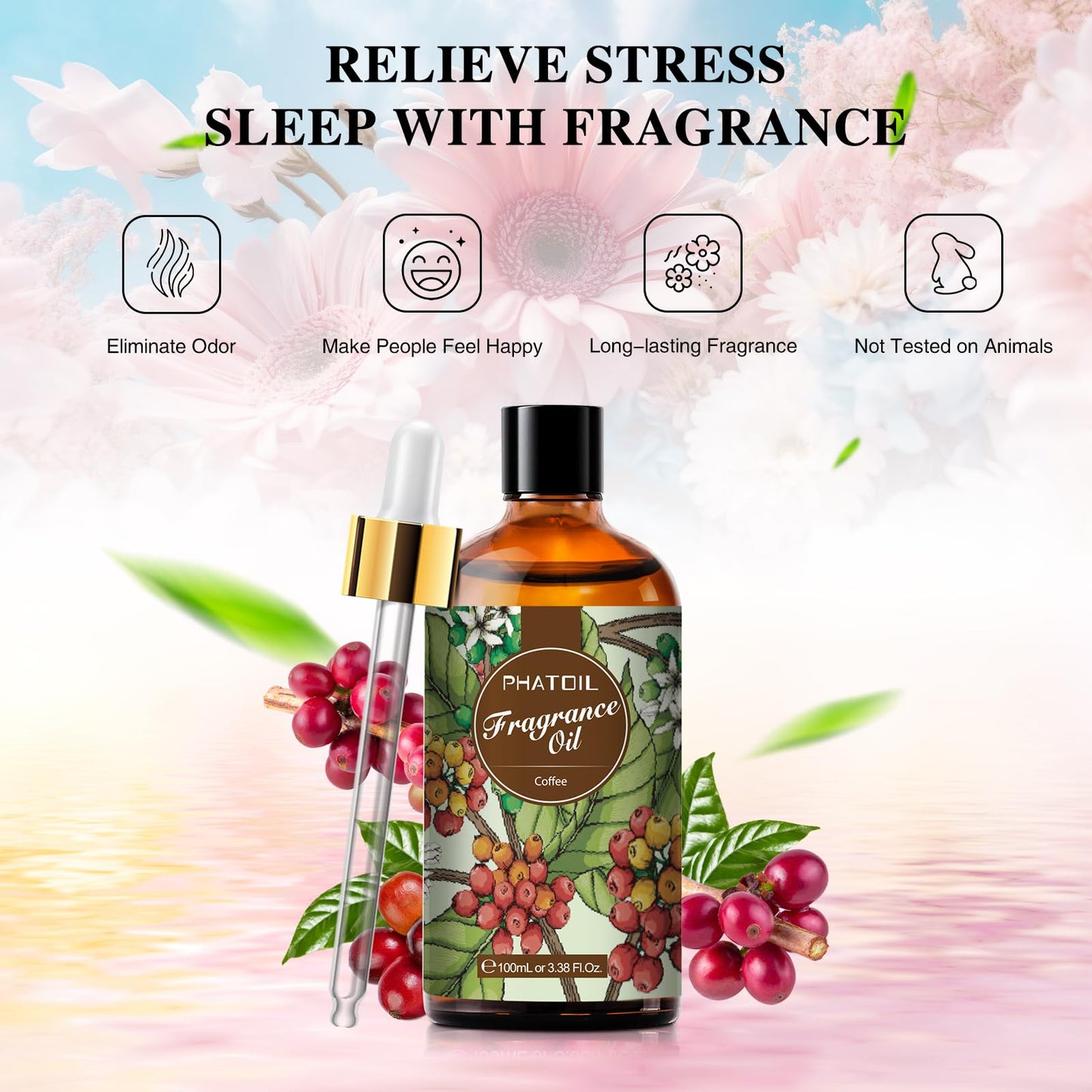 PHATOIL 3.38FL.OZ Coconut & Vanilla Fragrance Oils for Aromatherapy