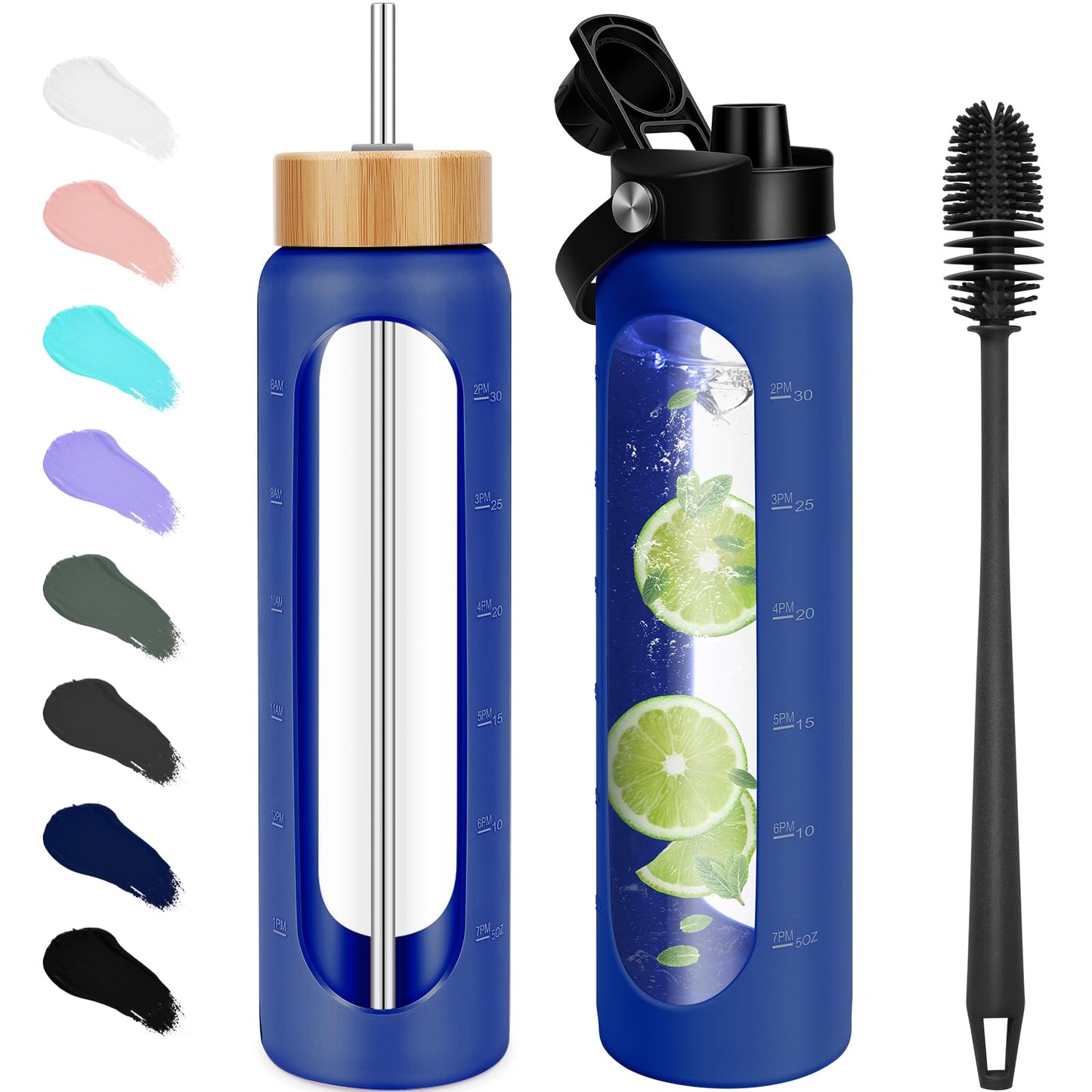 FULBEVY Glass Water Bottles 64 oz