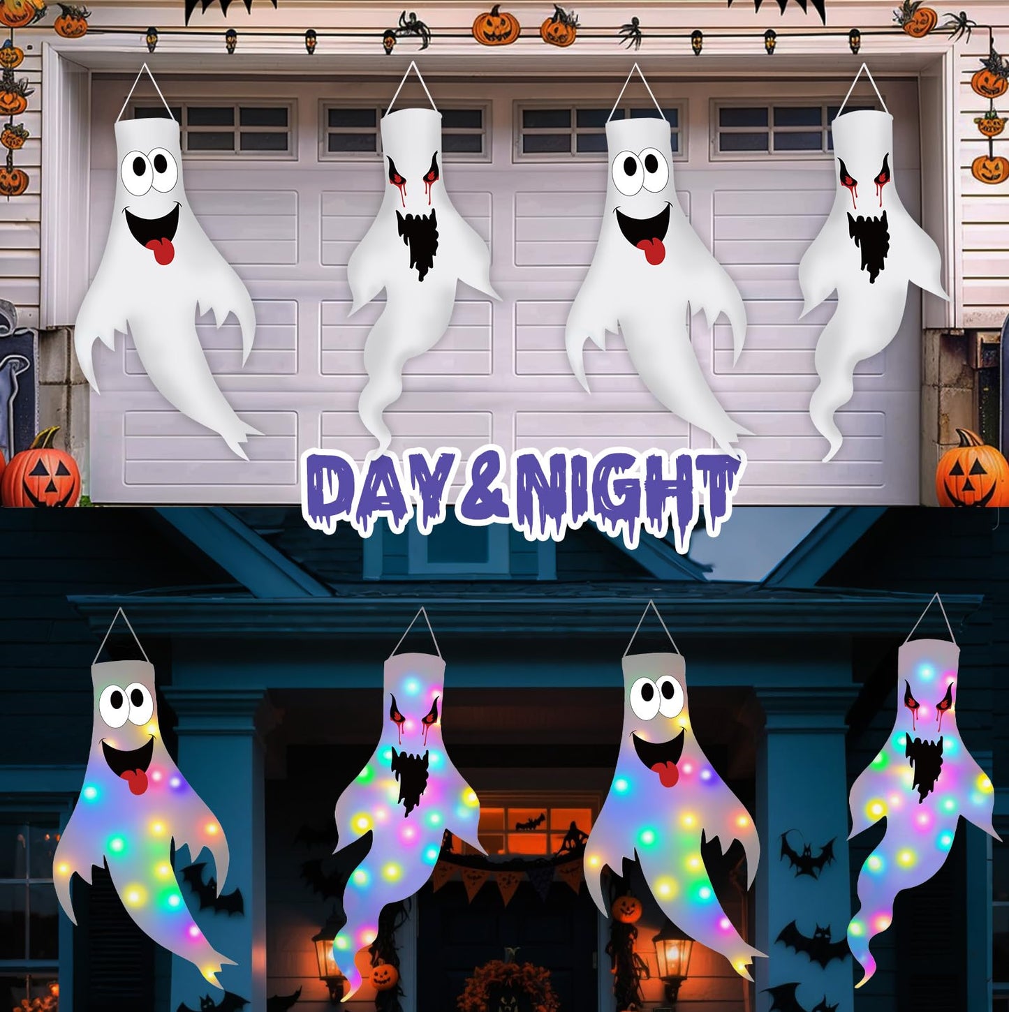 2 Pack LED Halloween Decorations for Indoor & Outdoor Use